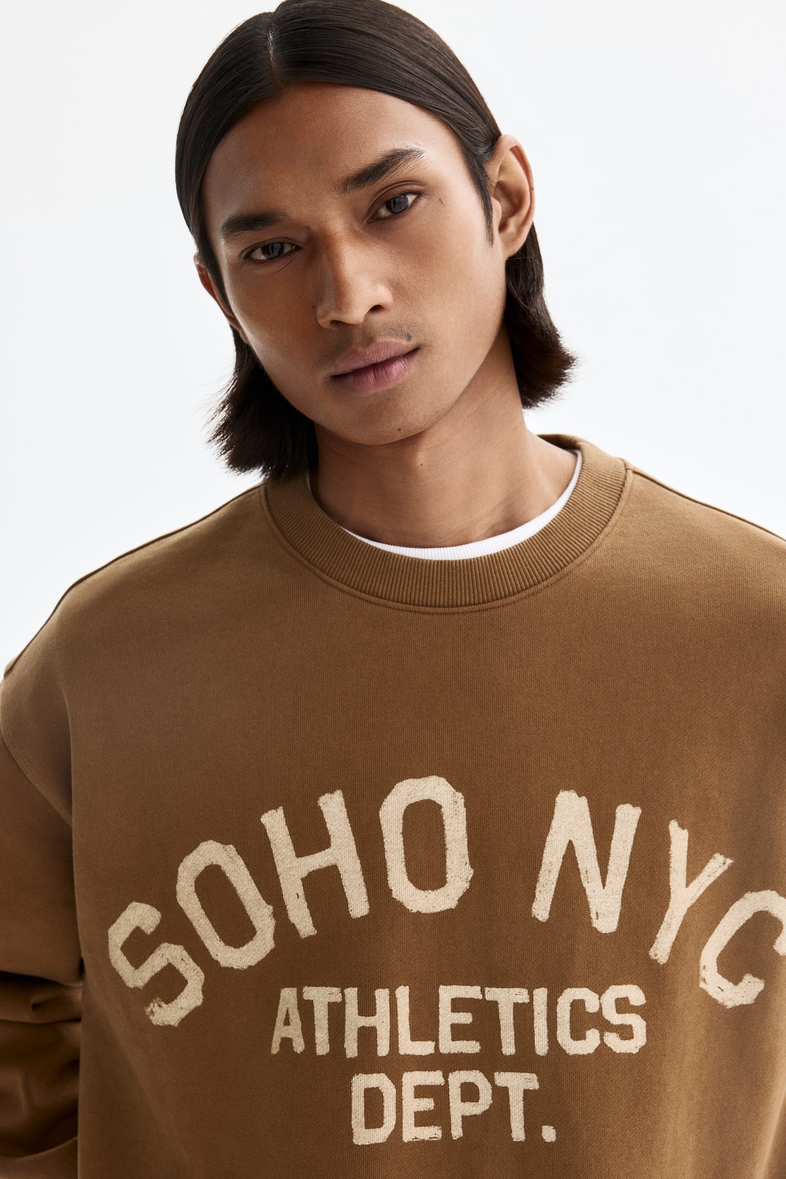 Loose Fit Printed Sweatshirt - Dark beige/SoHo NYC/Dark blue/INTL. 94 - 6