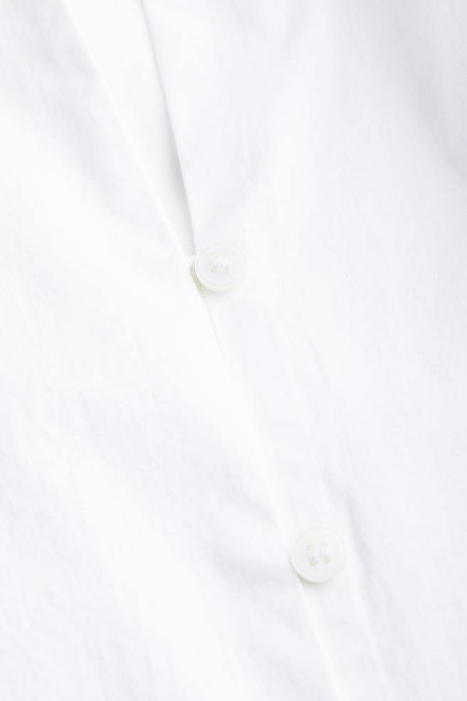 Skjortekjole med bælte - Hvid/Blå/Stribet - 3
