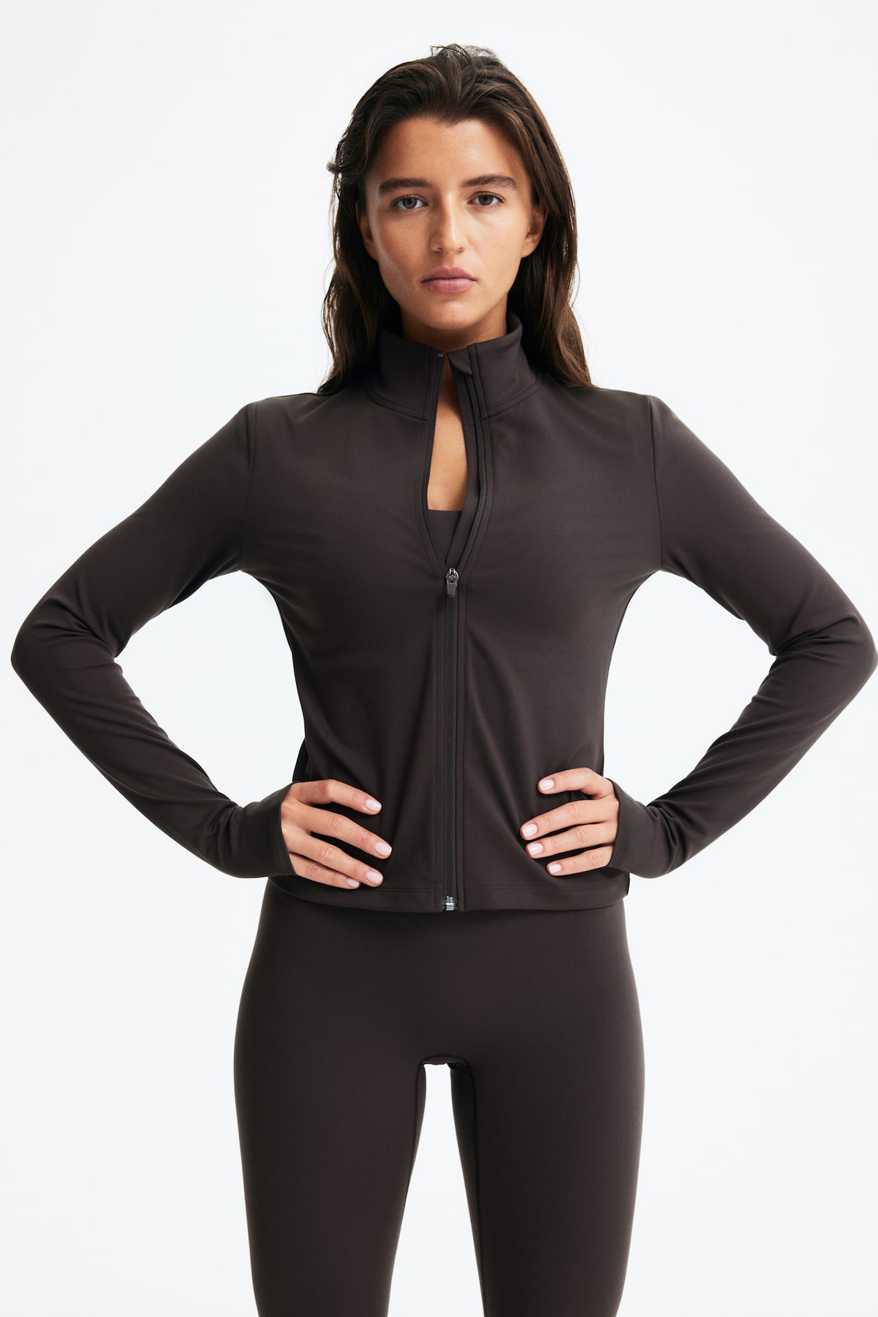 Veste de sport zippée SoftMove™ - Marron - FEMME | H&M FR