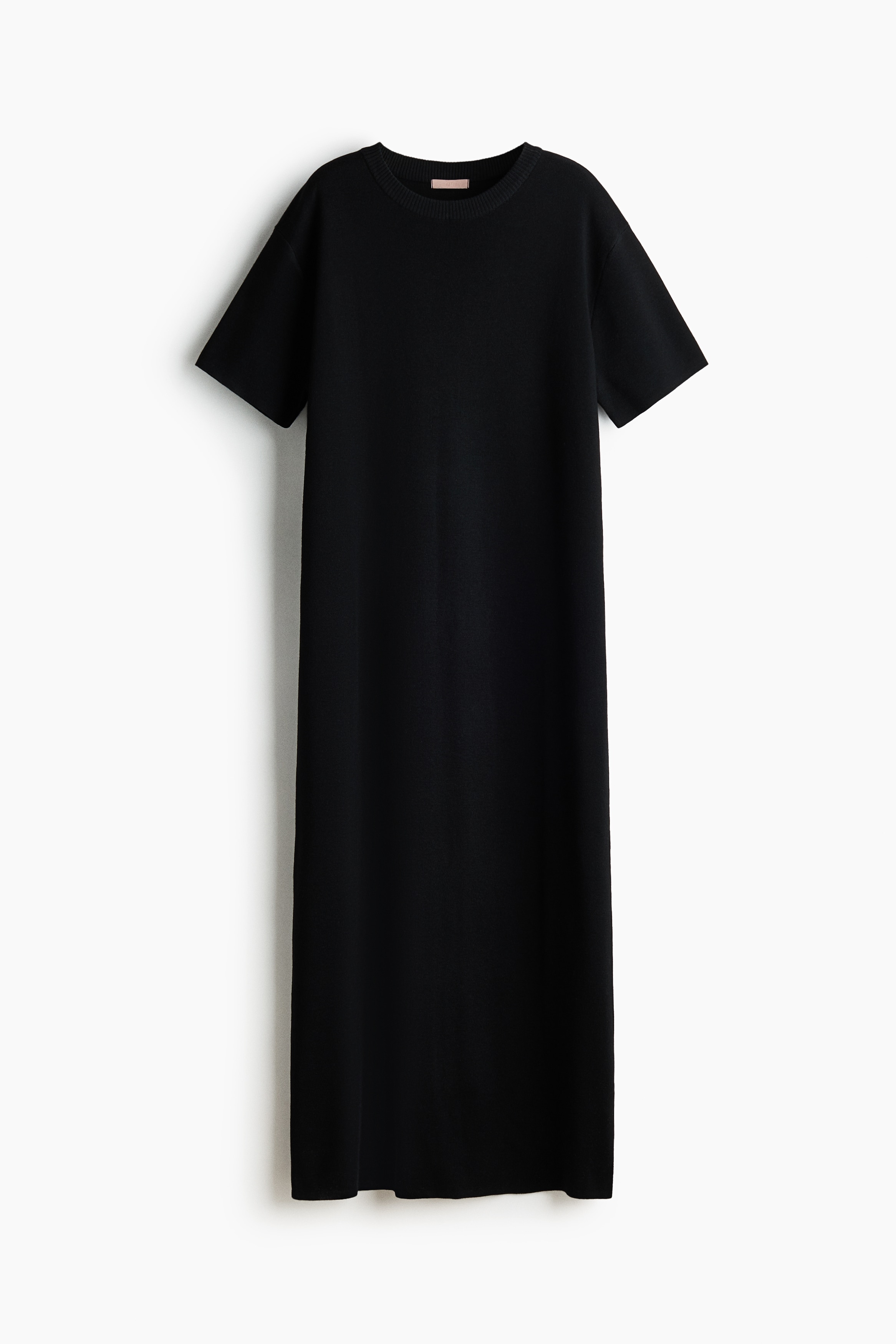 Fine-knit T-shirt dress - Musta
