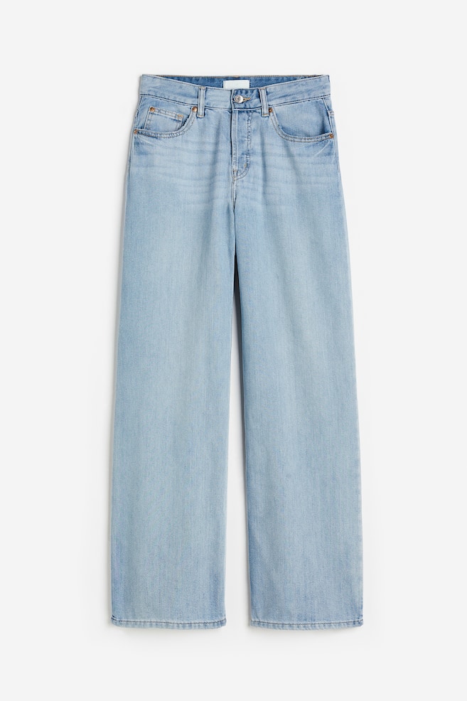Wide Low Jeans - Lys denimblå - 1