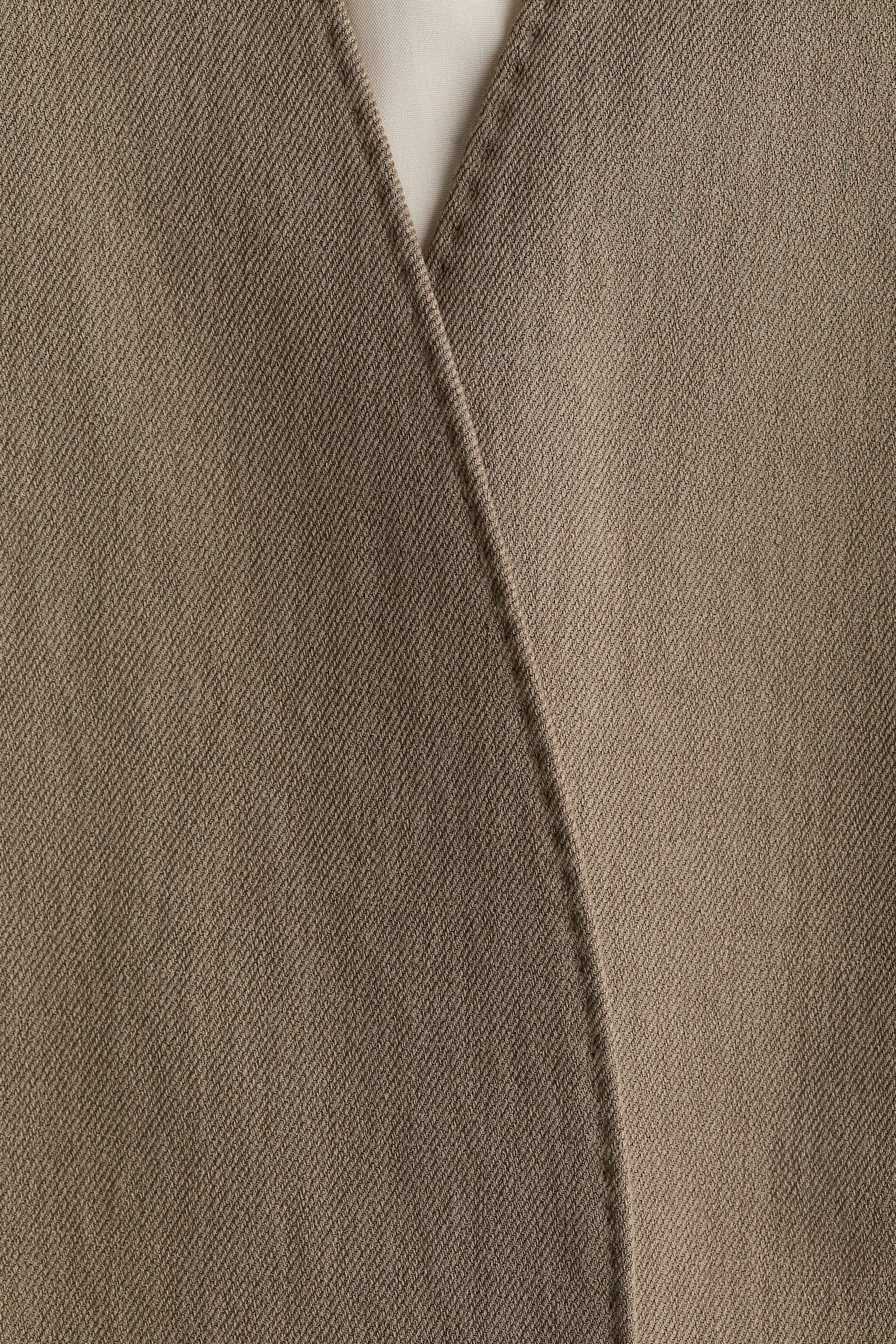 Blazer senza colletto - Beige/Nero - 3