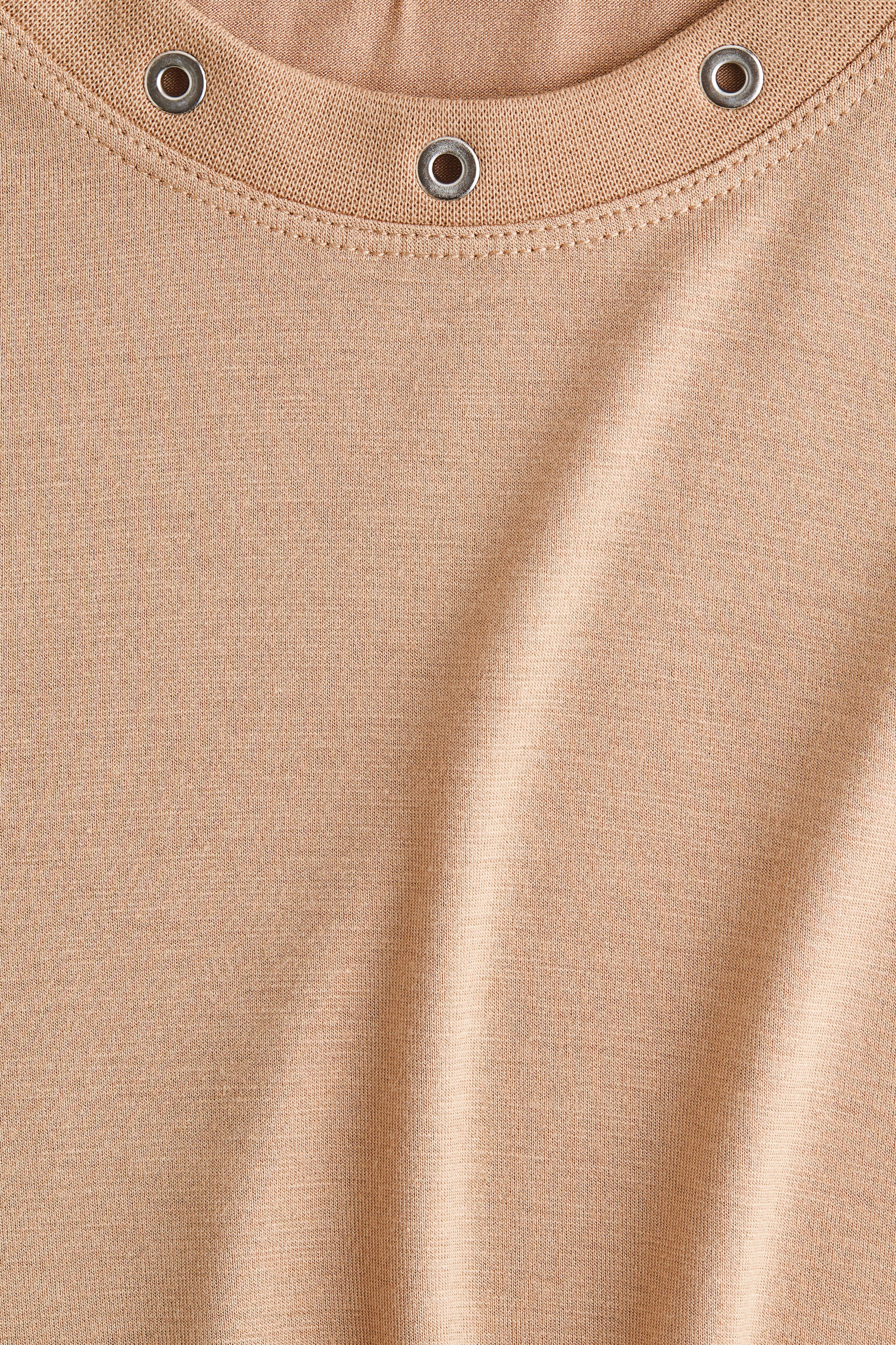 View larger image: Metal-Detail T-Shirt - Beige - Ladies | H&M US 5