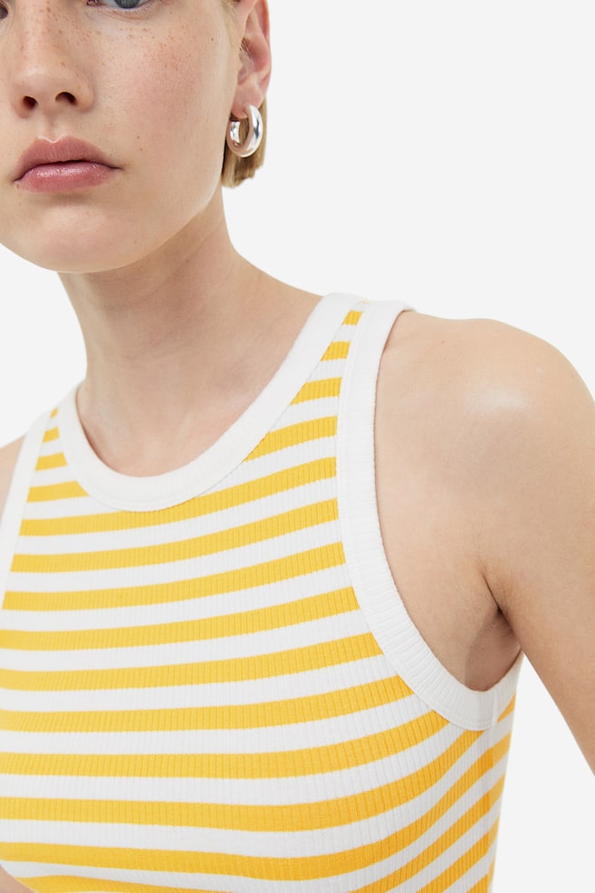 Ribbed vest top - White/Yellow striped/White/Seashell/White/Red striped - 3