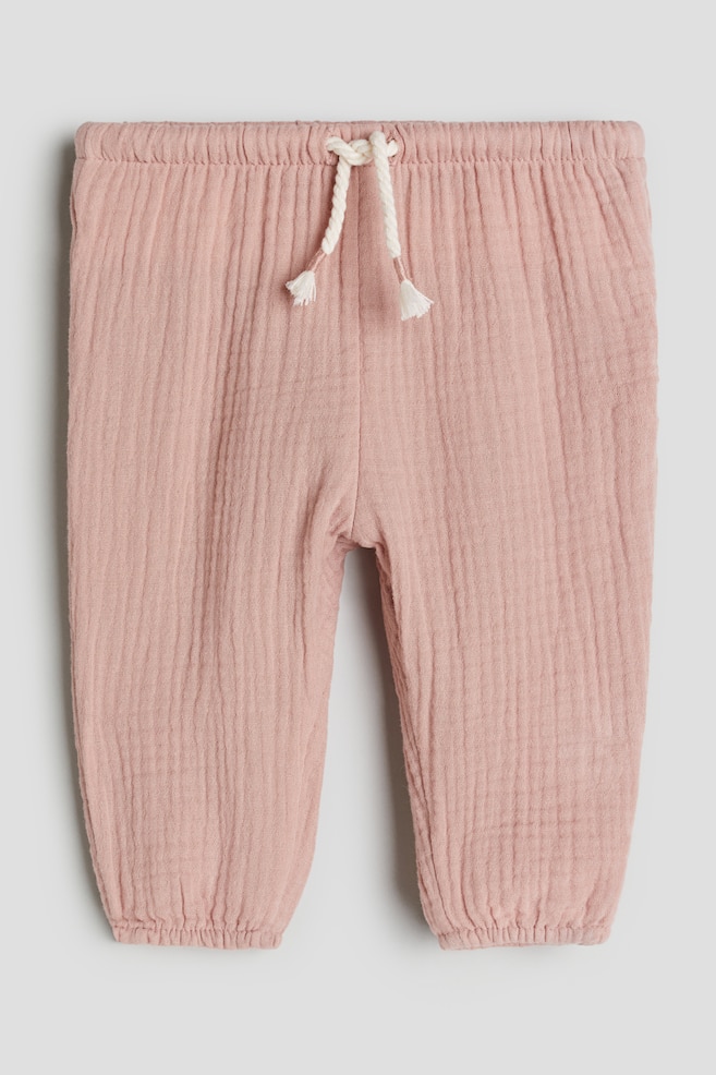 Pantalon double tissage à taille élastique - Rose ancien/Vert - 1