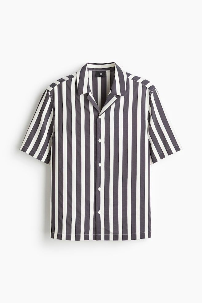 Regular Fit Resort Shirt - White/Grey stripe - 1