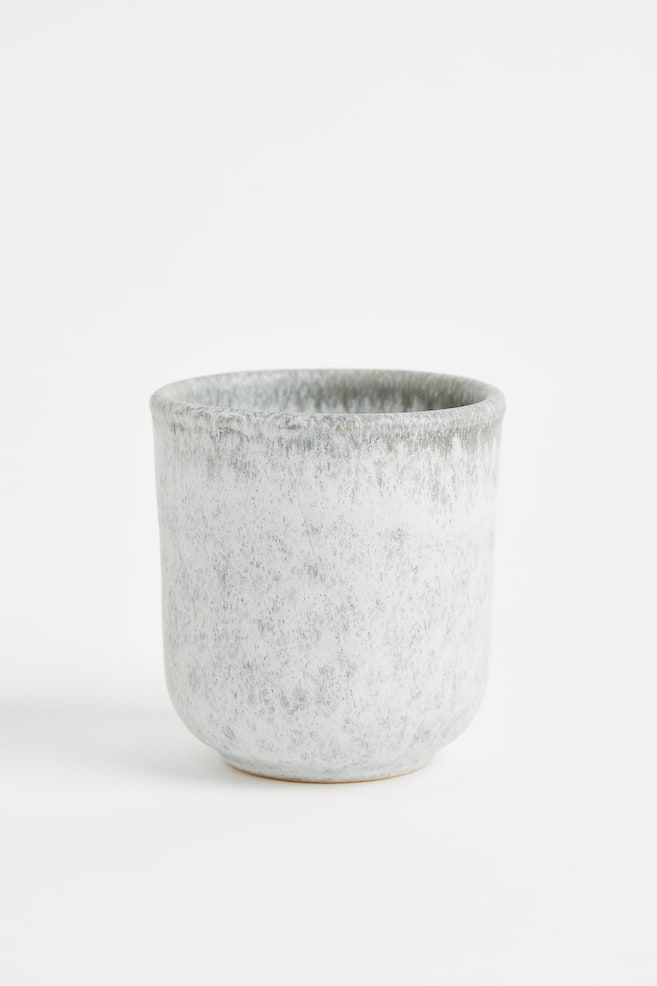 Stoneware cup - Light grey/Brown - 1