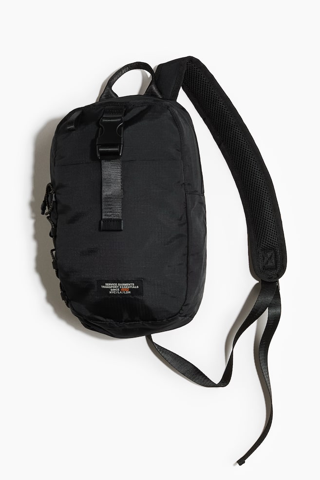 Nylon Crossbody Bag - Black - 1