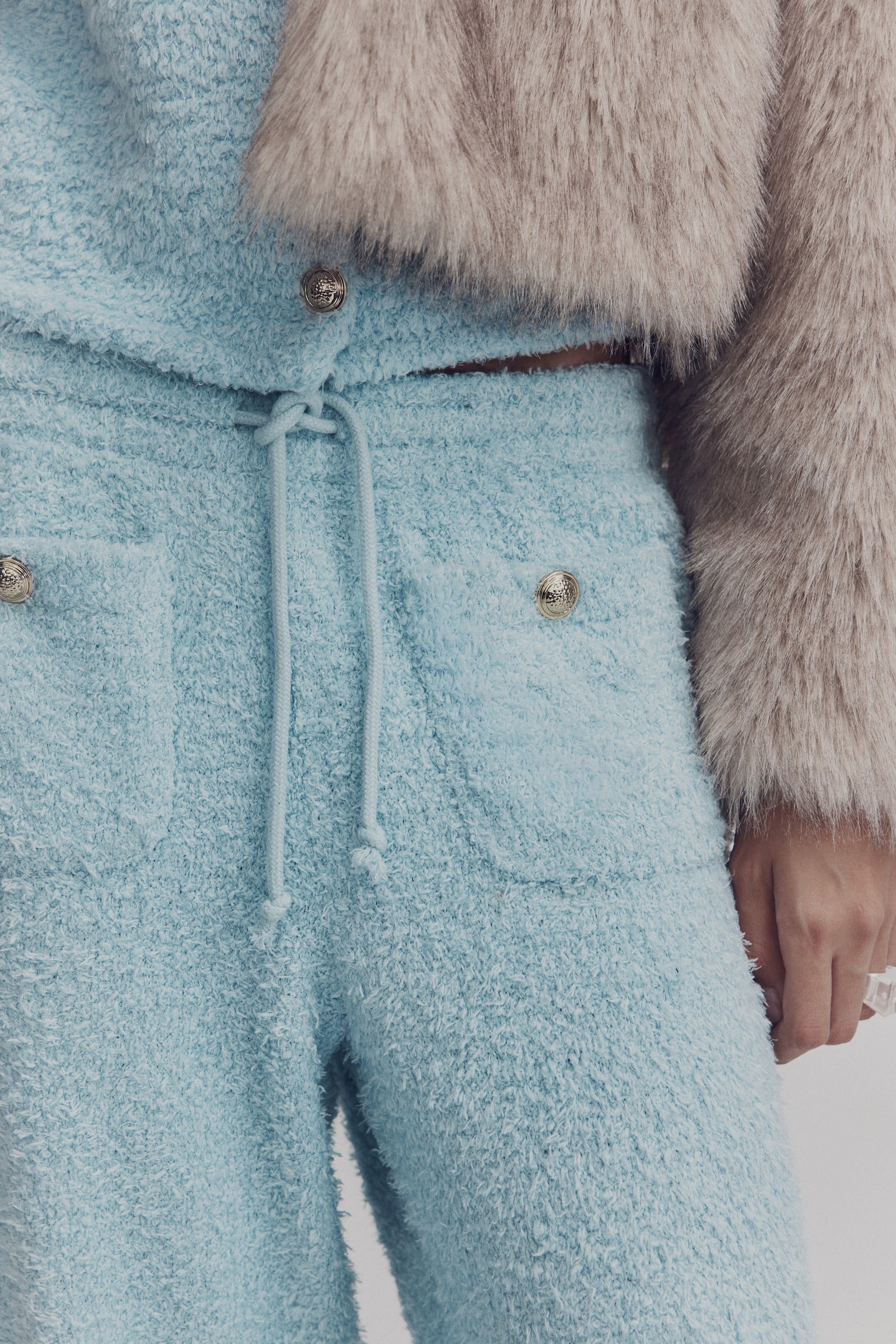 Fluffy sweatpants - Light turquoise - 6
