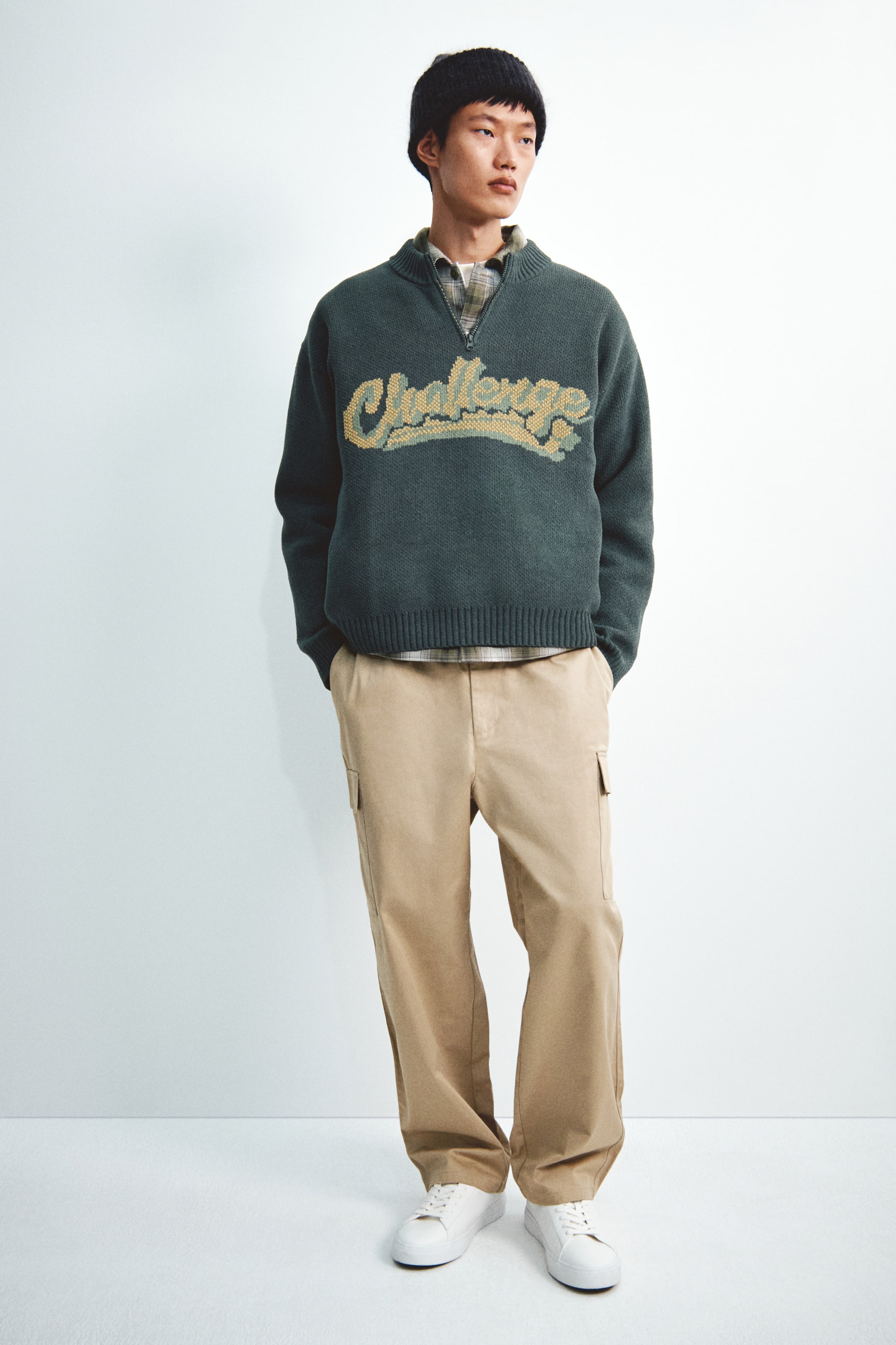 이미지 확대 보기: 스웨터 레귤러핏 - 다크 그린/Challenge  - Men | H&M KR 2