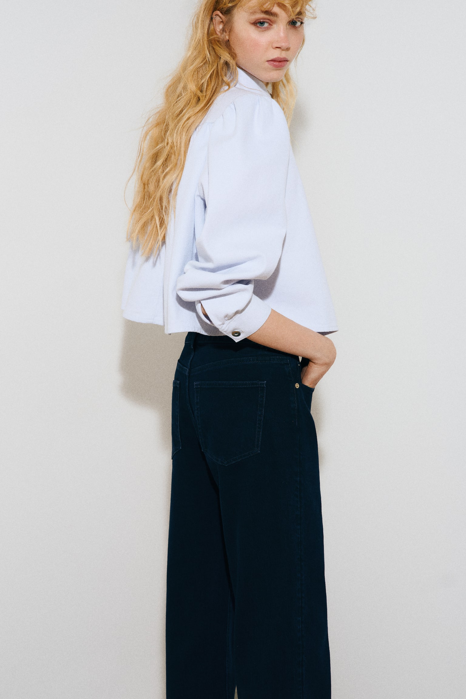 Jean large taille haute - Marine denim/Gris denim foncé/Brun foncé/Bleu denim délavé/Bleu denim clair/Bleu denim/Bleu denim marine/Bleu denim clair/Bleu denim/Blanc/Bleu denim foncé/Bleu denim marine/Bleu denim clair/Blanc/Bleu denim/Bleu denim/Blanc - 5