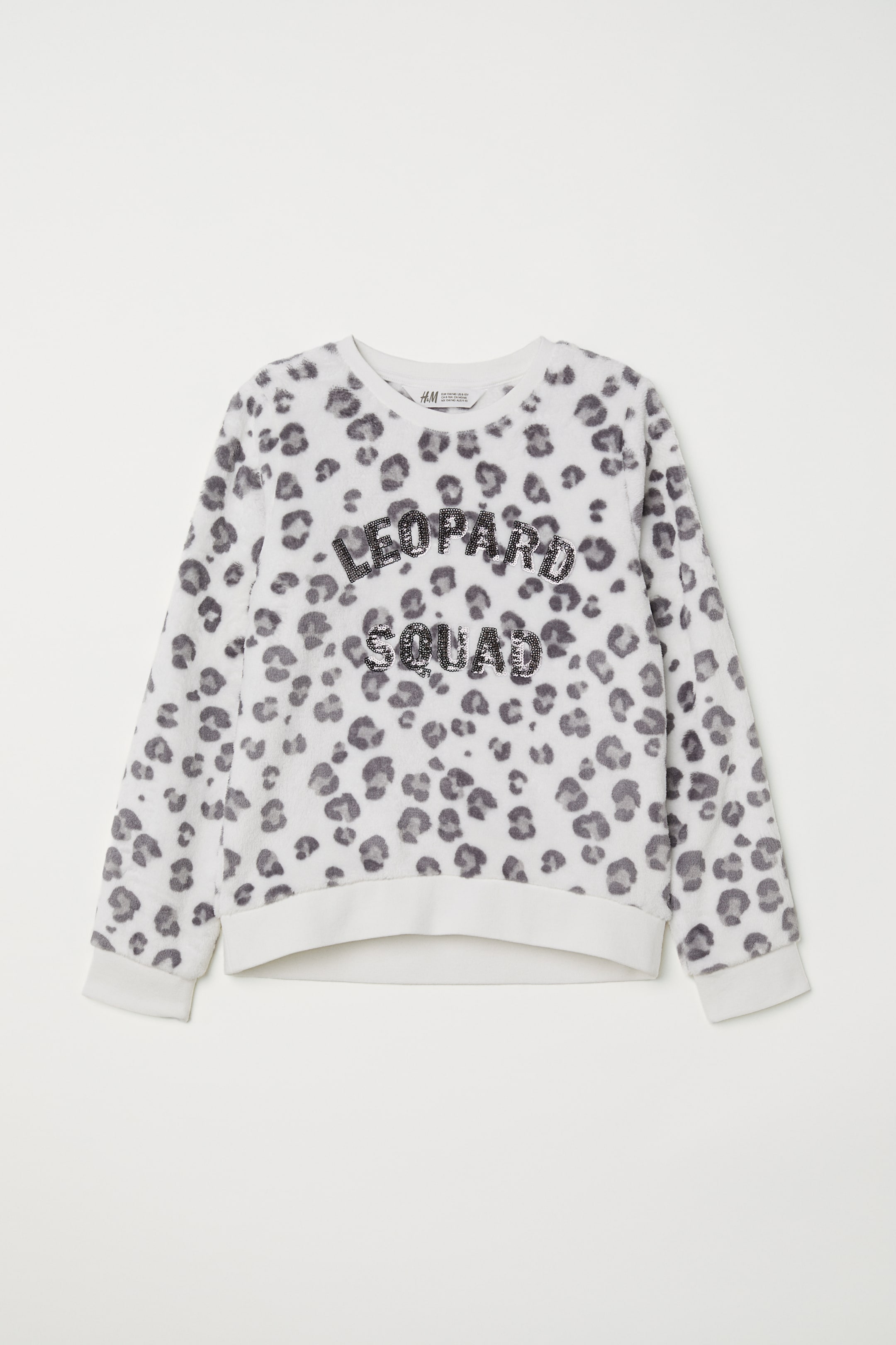 View larger image: Fleece Top - White/leopard - Kids | H&M US 1