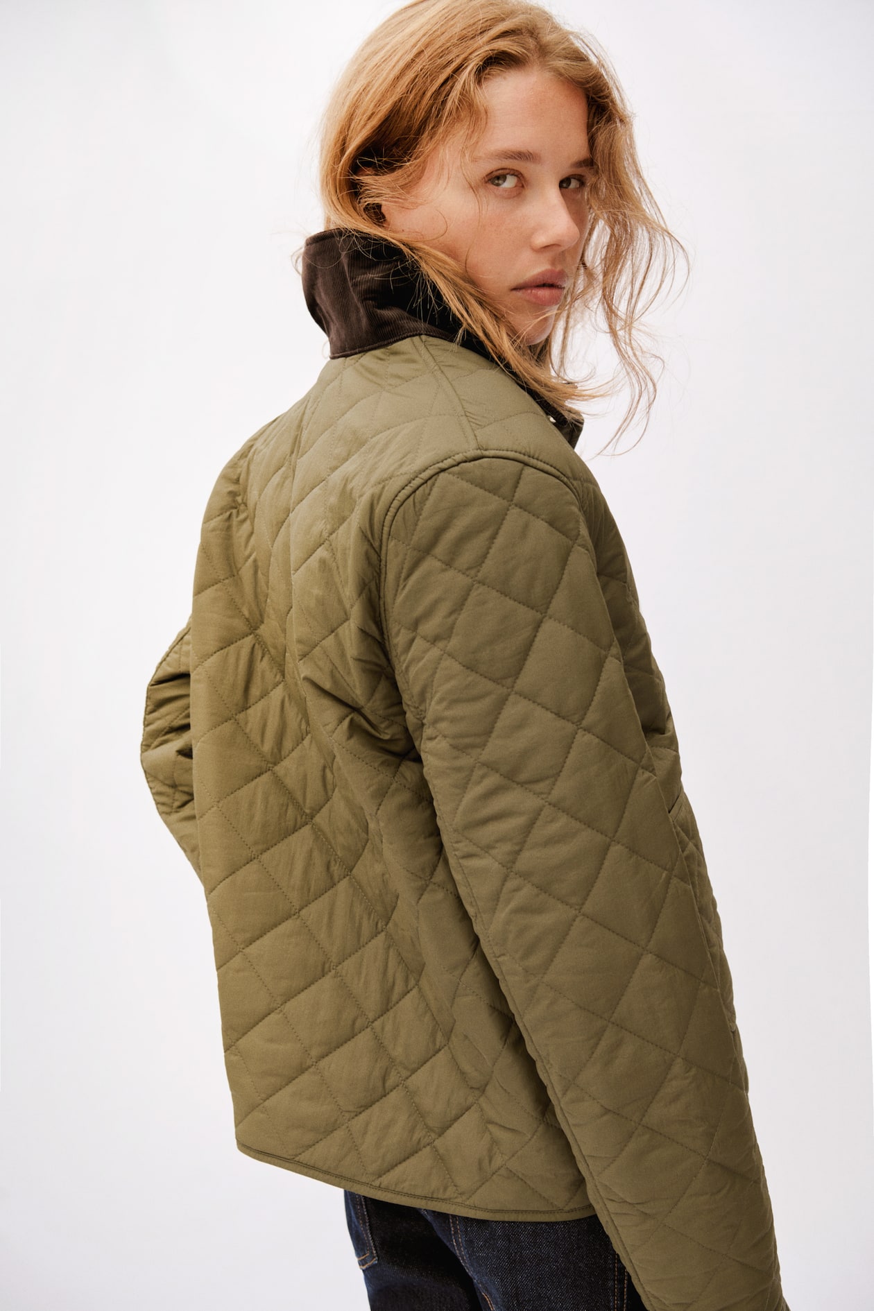 Quilted Jacket with Corduroy Collar - image 3