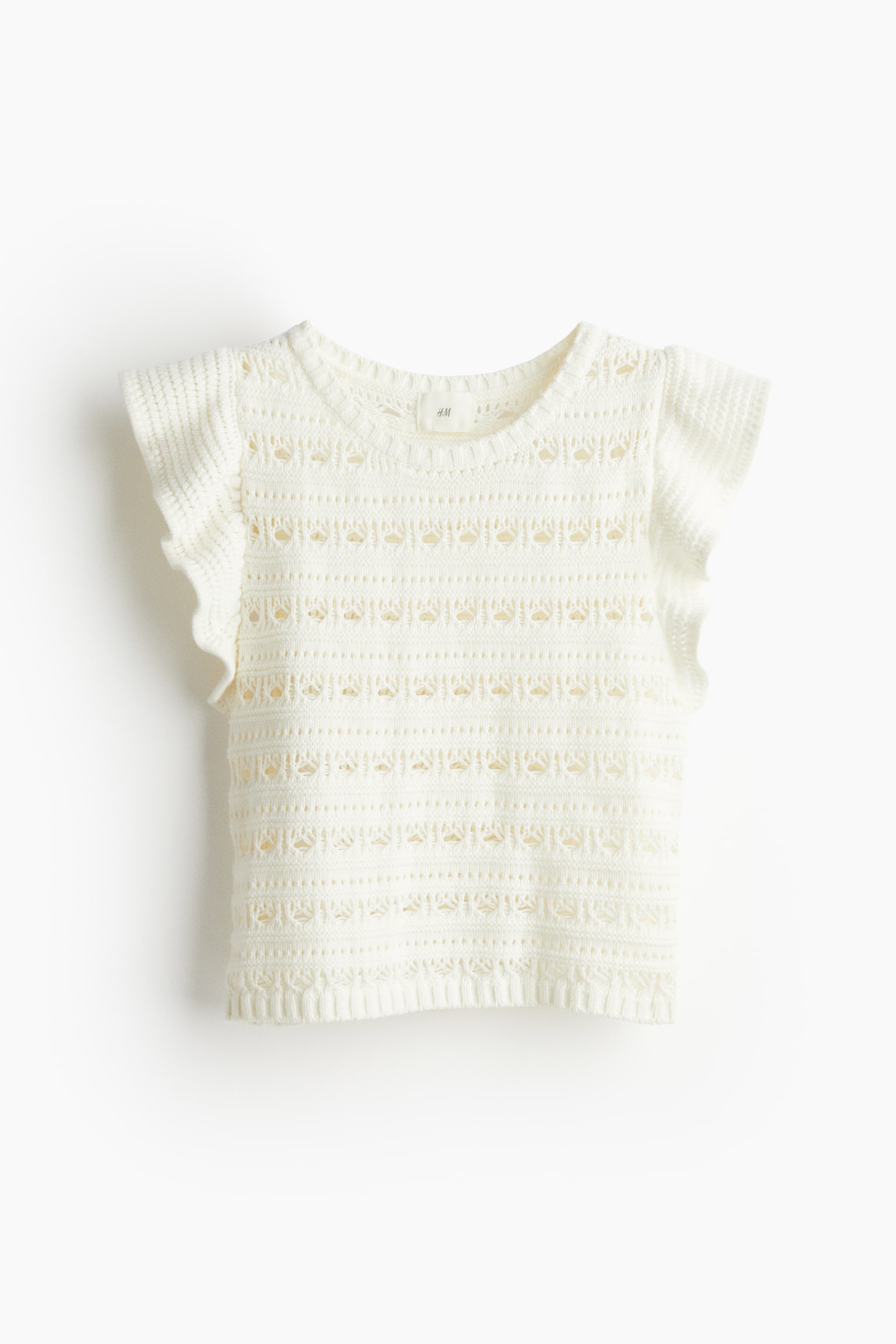Женский топ H&M Pointelle-knit Top, цвет: Белый — фото 1