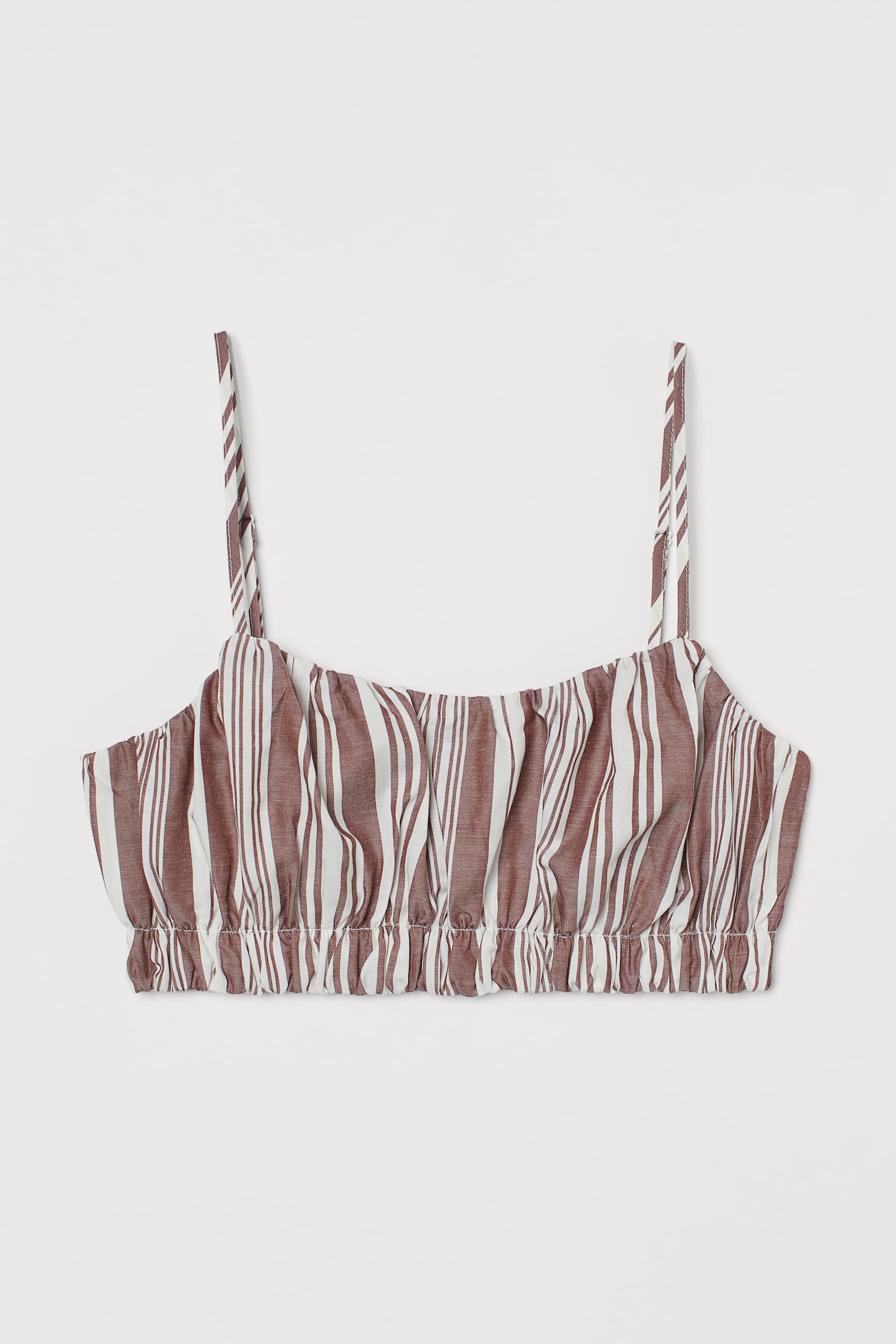 Lyocell Blend Crop Top - Brown/White stripe/Light blue/White stripe - 1