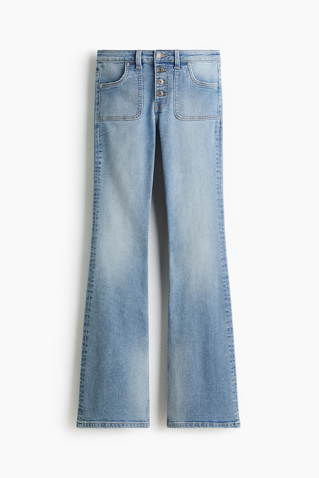 Flared Regular Jeans - Light denim blue/Washed black - 1