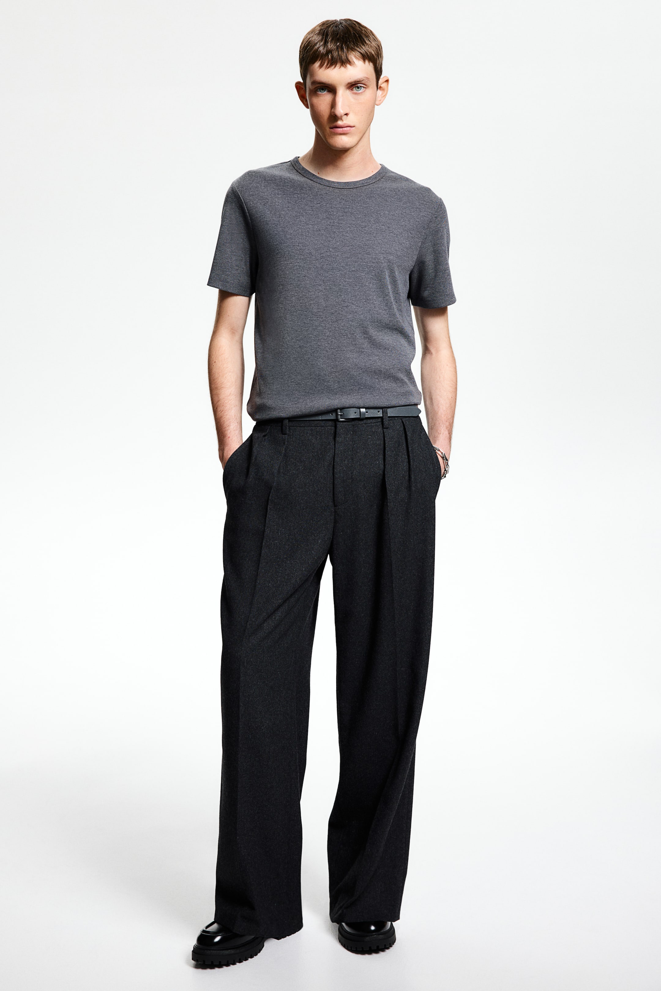 Loose Fit Wool-Blend Pants