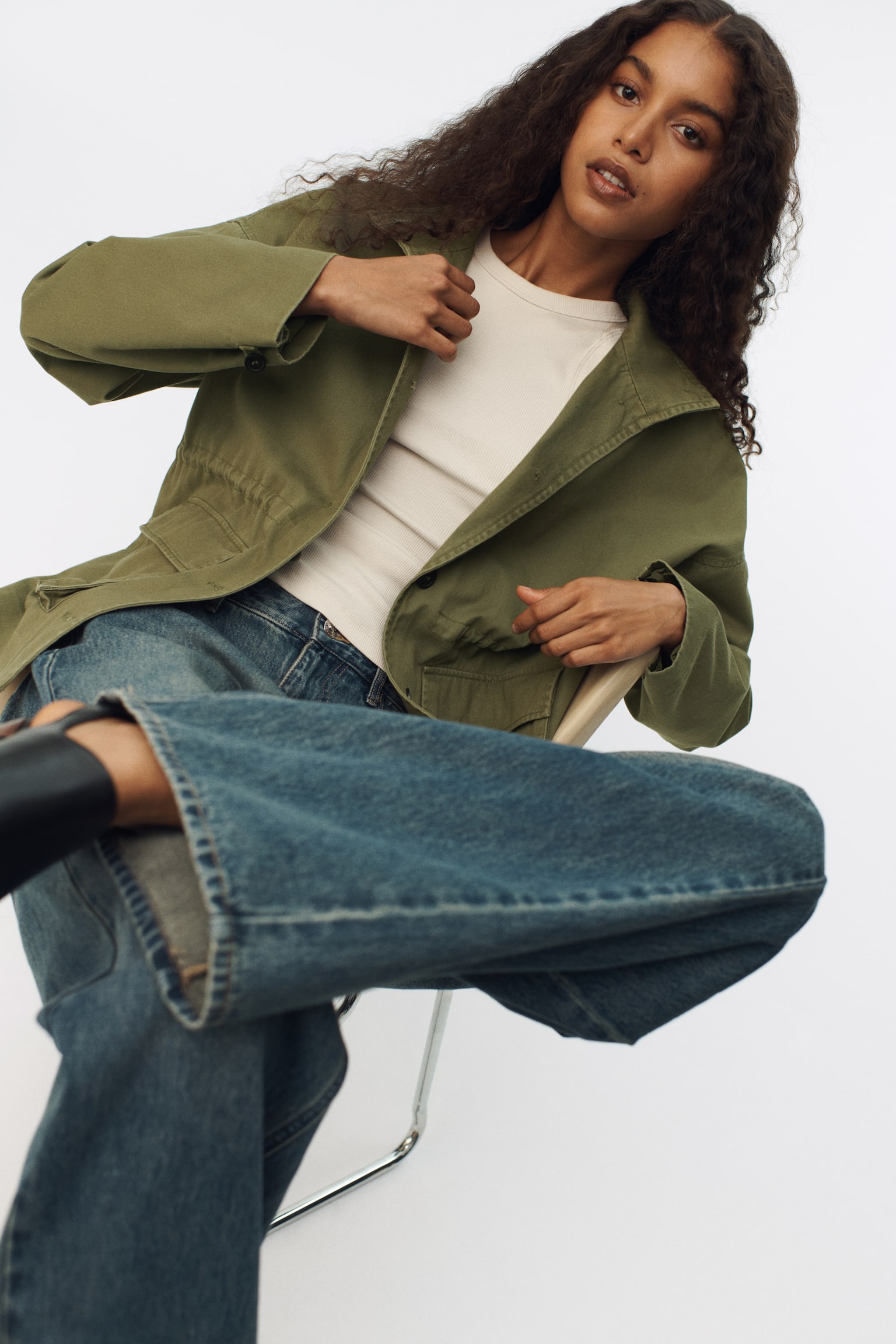 Twill jacket - Khaki green - 4