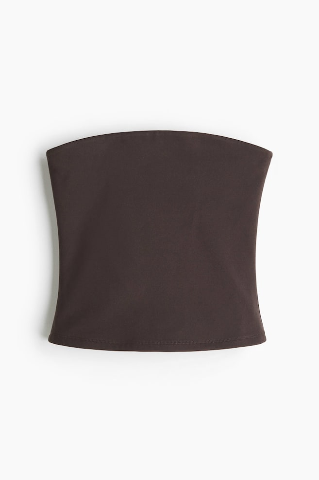 Sports tube top with SoftMove™ - Brown/Black - 1
