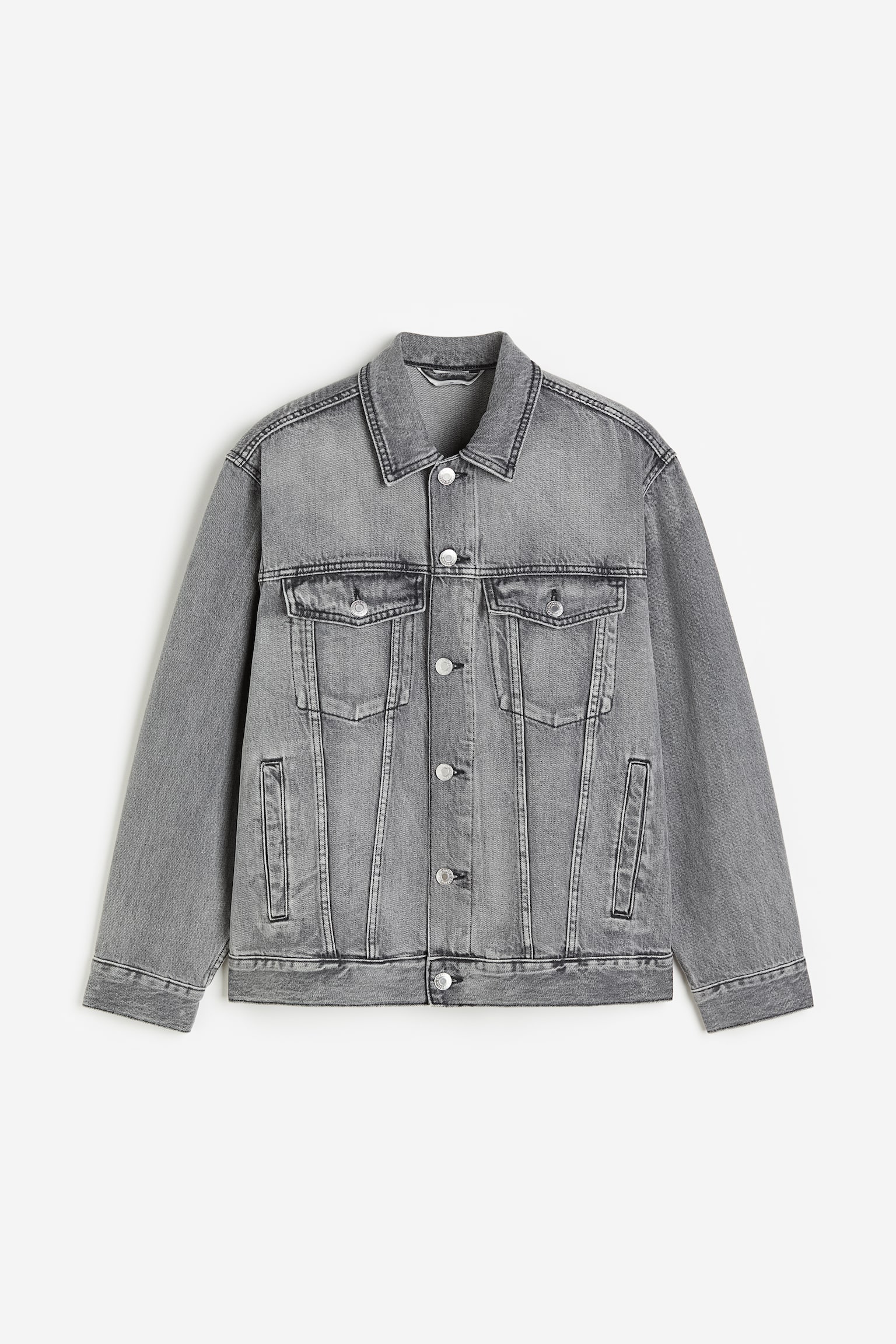Relaxed Fit Denim Jacket - Denim gray - 1