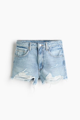 Jeansshorts med sliten look
