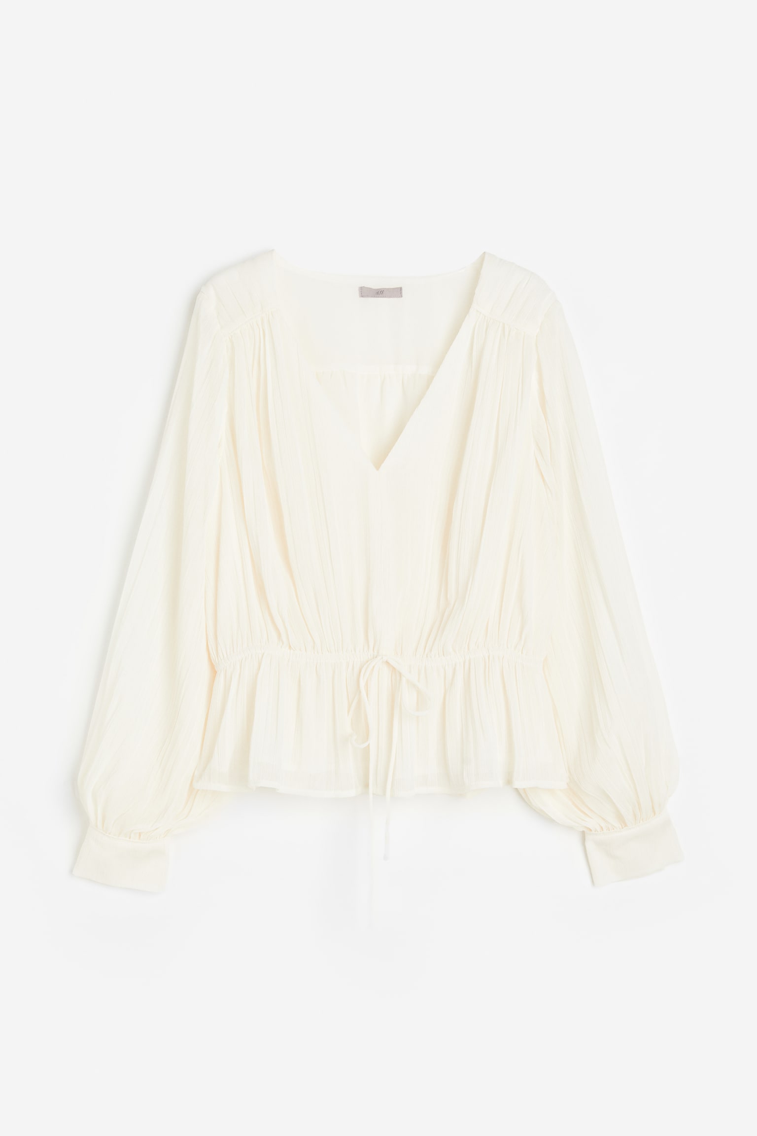 Gecrinkelte Bluse - Cremefarben