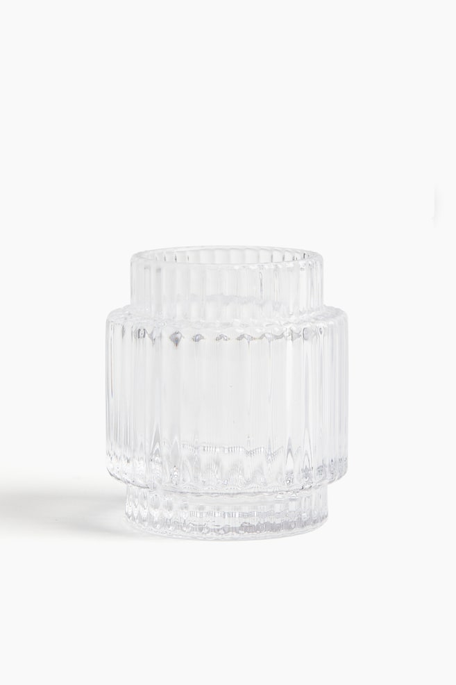 Glass Candle Holder - Clear glass - 1