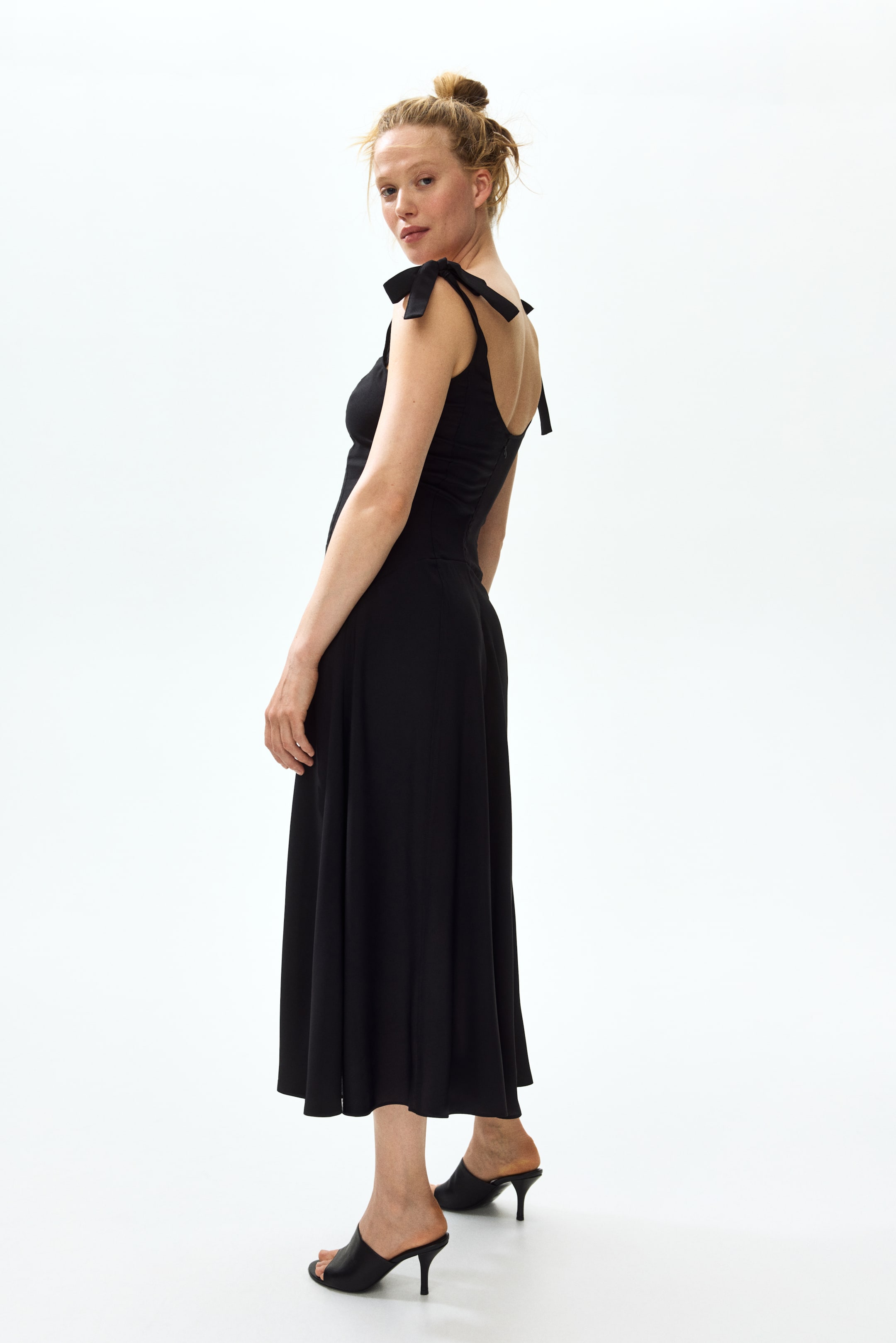 MAMA Nursing Dress with Tie-Top Shoulder Straps