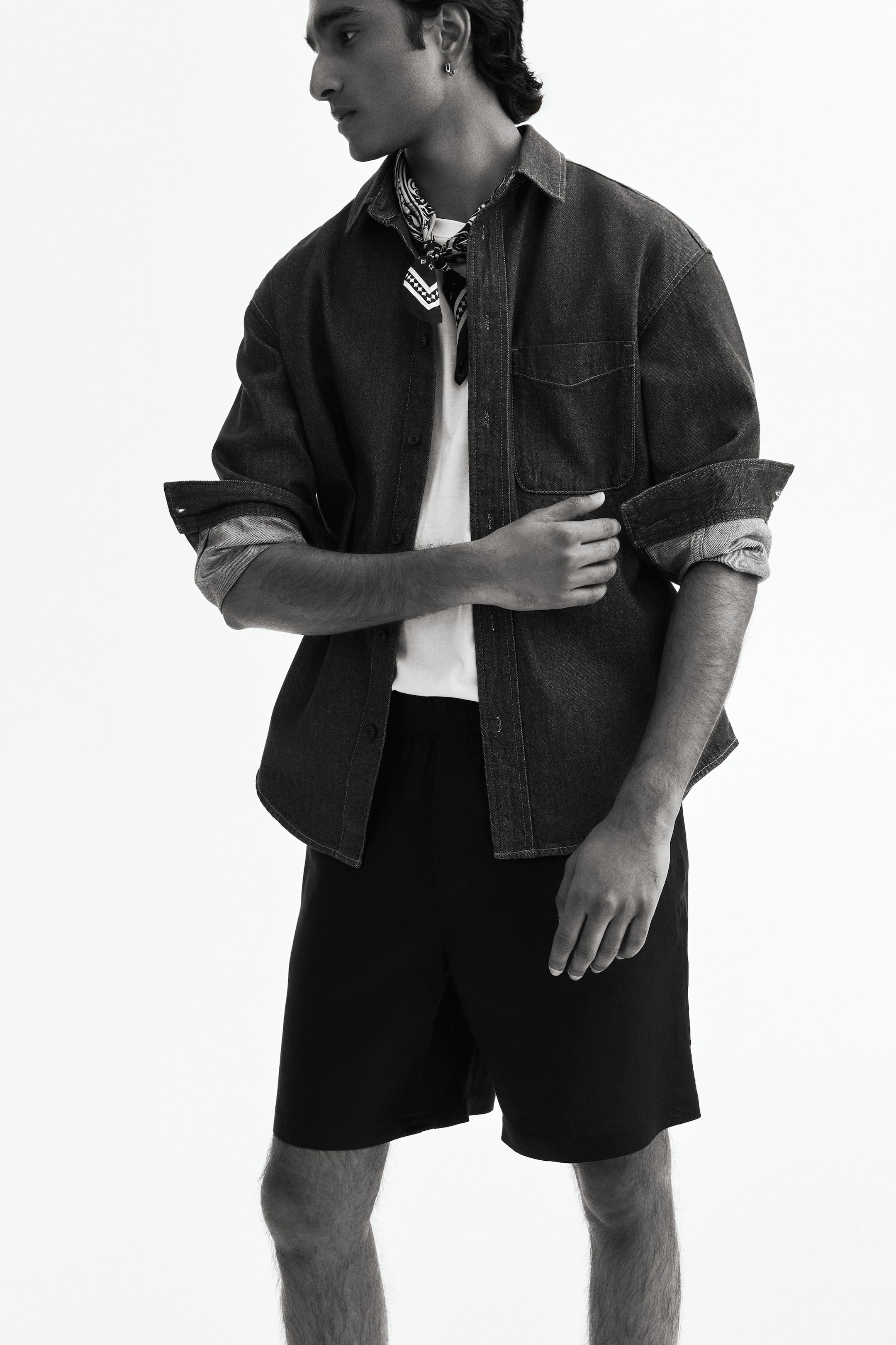 Мужские шорты H&M Relaxed-Fit Linen Shorts — фото 7