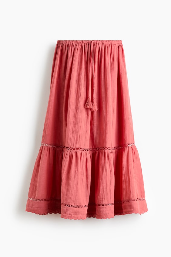 Женские юбки H&M Lace-Inset Cotton Skirt