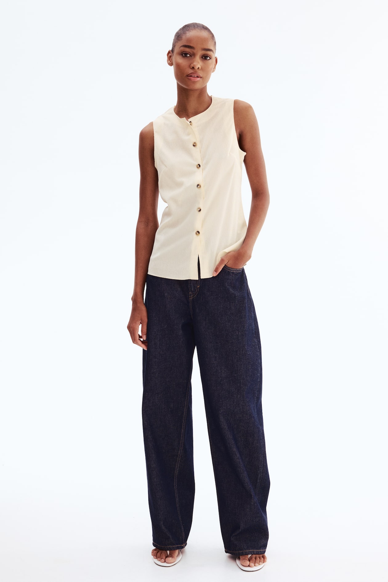Crinkled Jersey Vest - image 2