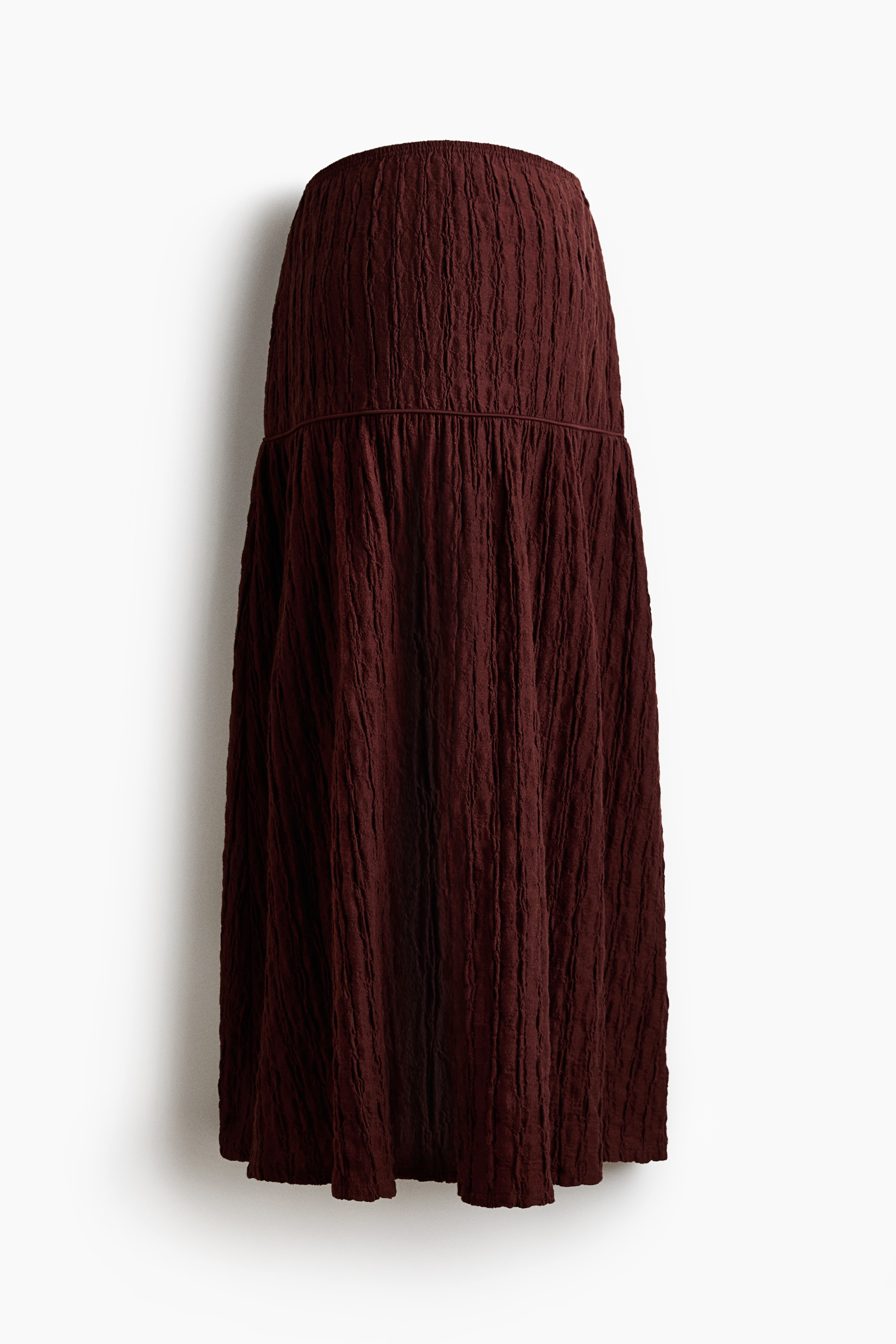 MAMA Textured Jersey Midi Skirt - Rust brown