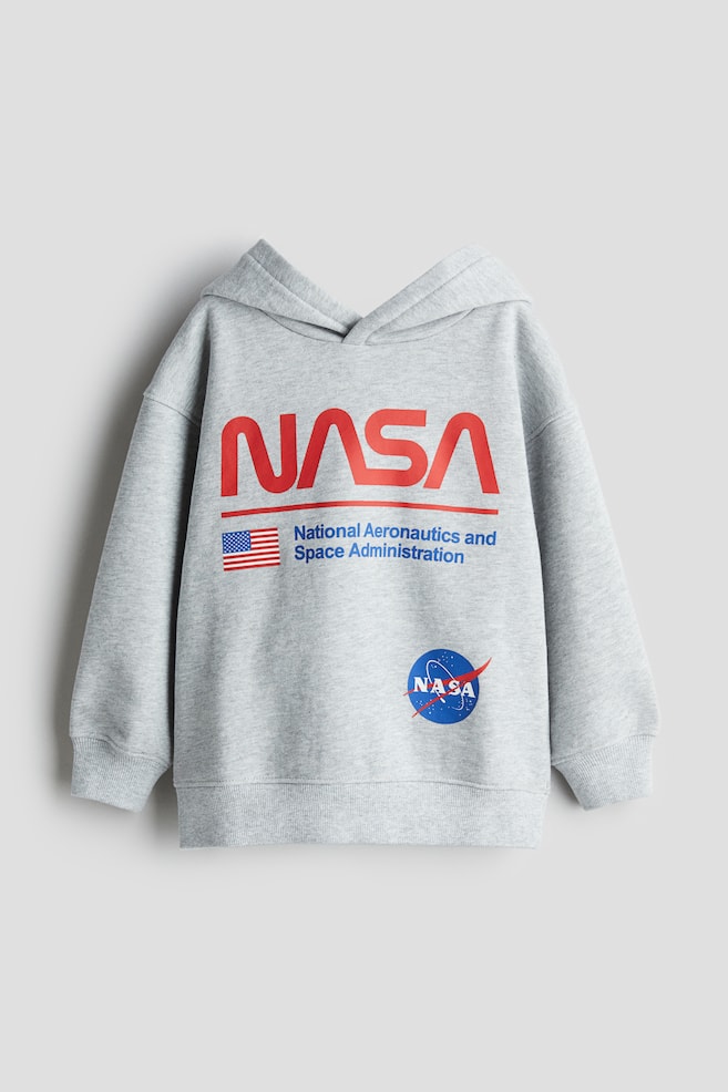 Baskı Detaylı ve Kapüşonlu Üst - Açık gri/NASA/Lacivert/Paris Athletics/Kahverengi/Pasta Broccoli/Açık sarı/Athletics - 1