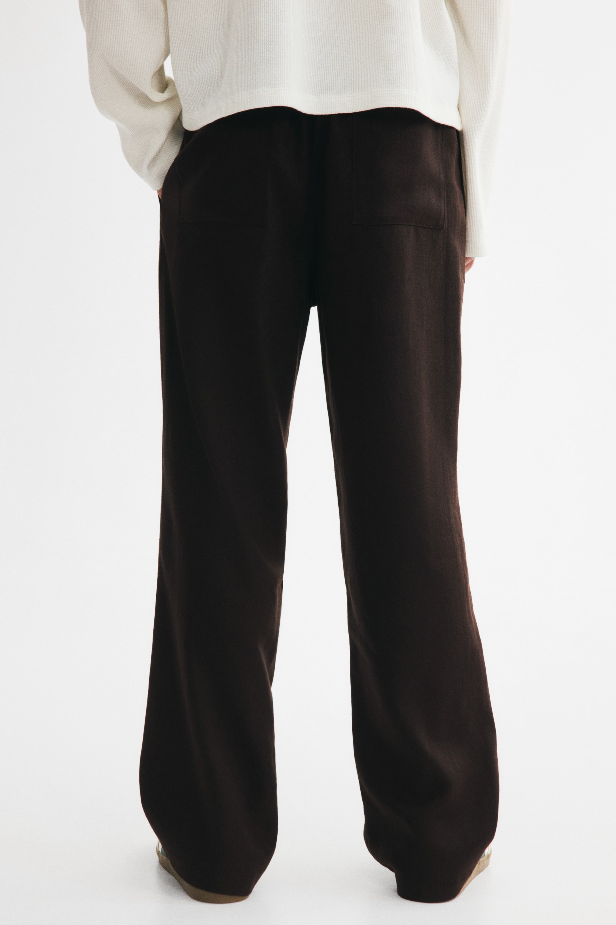 Мужские брюки H&M Relaxed-Fit Linen-Blend Pants — фото 4
