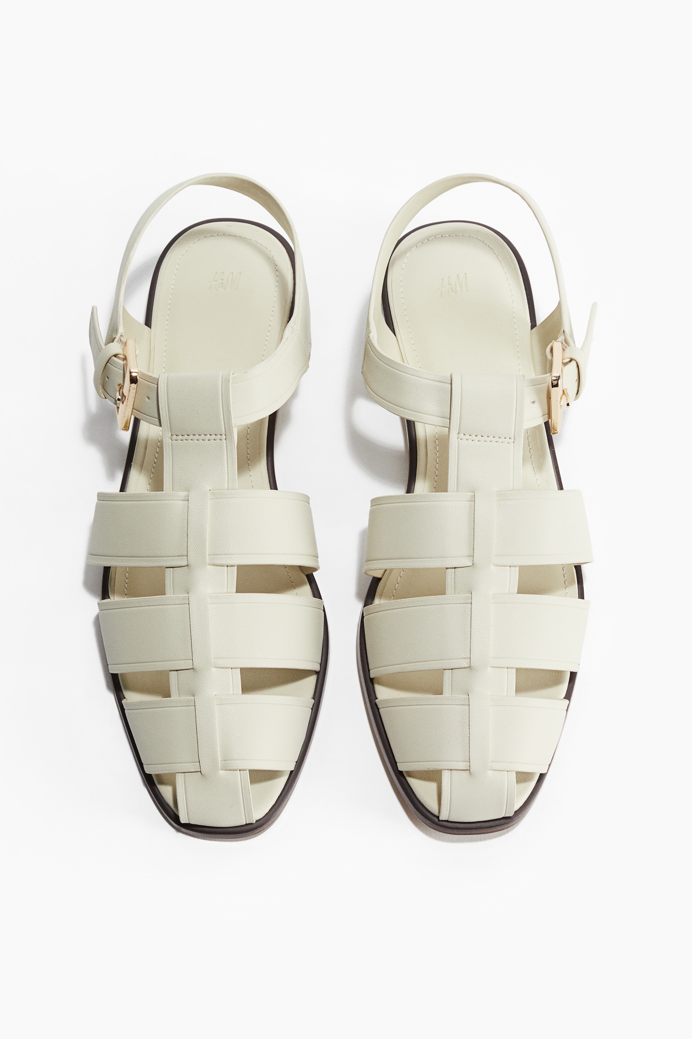 Sandales fisherman - Crème/Noir