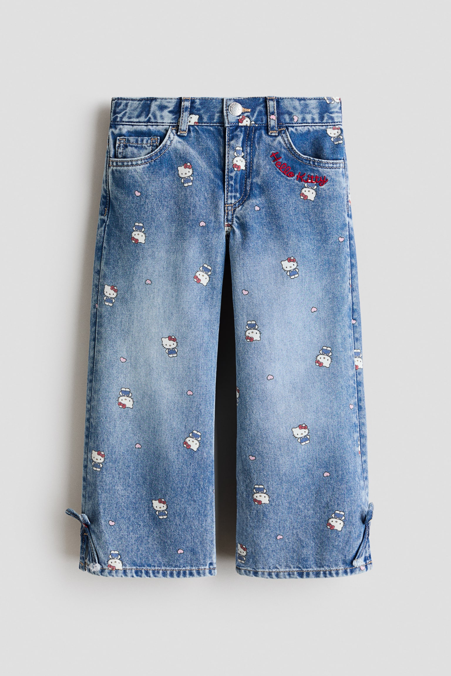 Printed Wide Leg Jeans - Denim blue/Hello Kitty/Light denim blue/Lilo & Stitch/Denim blue/Hello Kitty/Light denim blue/CapyFun/Denim blue/Hello Kitty/Denim blue/Minnie Mouse/Denim blue/Looney Tunes/Pale denim blue/Hello Kitty - 1