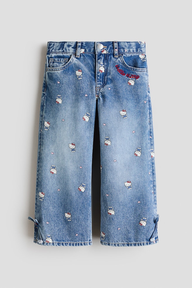 Printed Wide Leg Jeans - Denim blue/Hello Kitty/Light denim blue/Lilo & Stitch/Denim blue/Hello Kitty/Denim blue/Hello Kitty/Light denim blue/CapyFun/Pale denim blue/Hello Kitty/Denim blue/Minnie Mouse/Denim blue/Bambi - 1