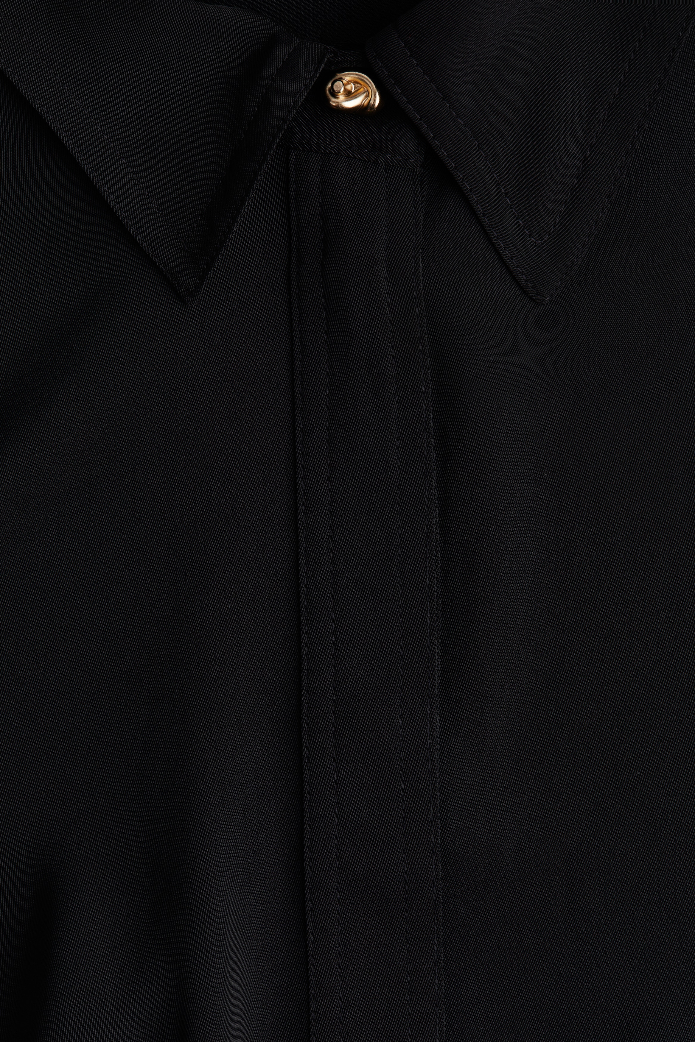 h&m black shirt dress Women's Black Tie-Belt Shirt Dress