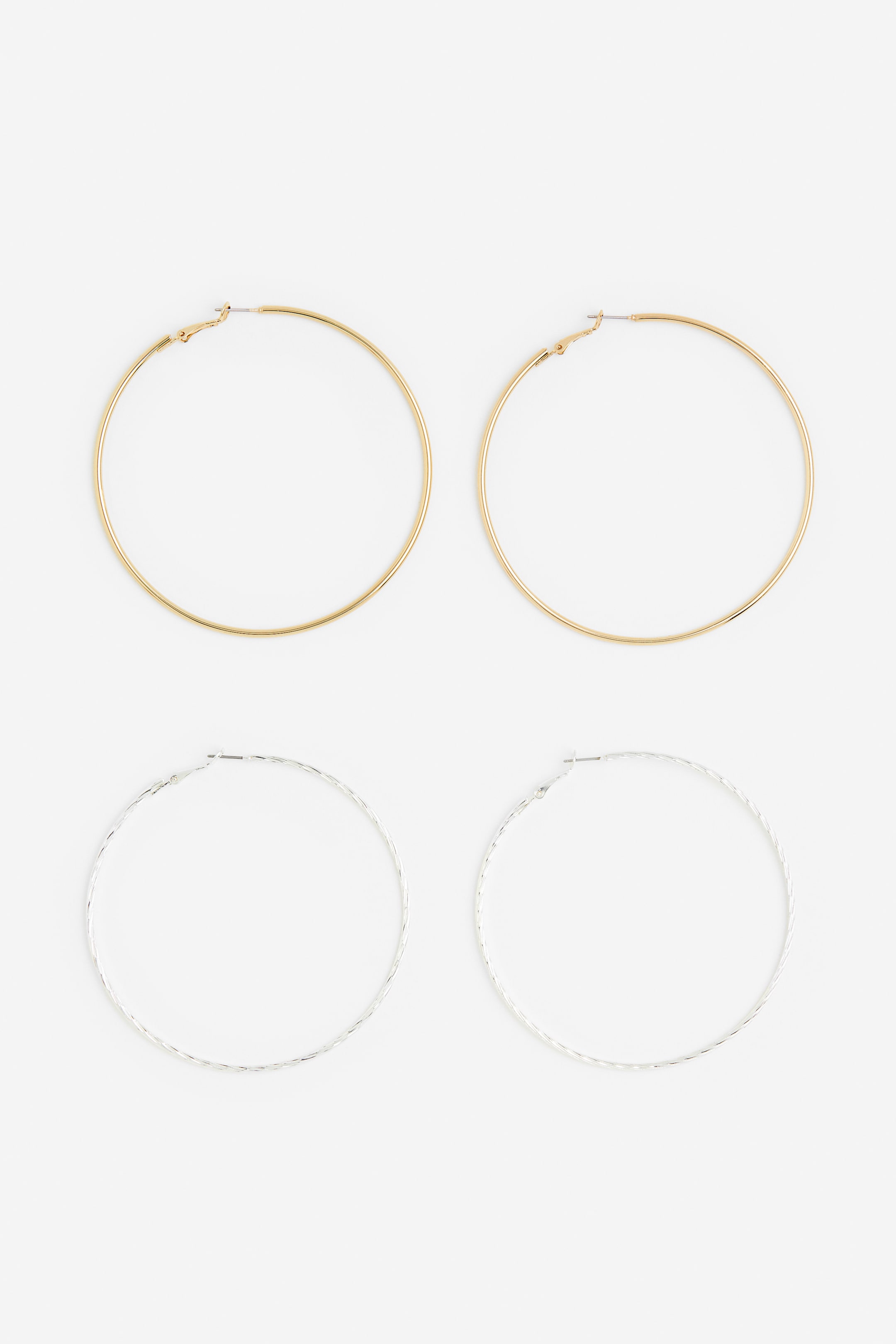 2 Pairs Hoop Earrings