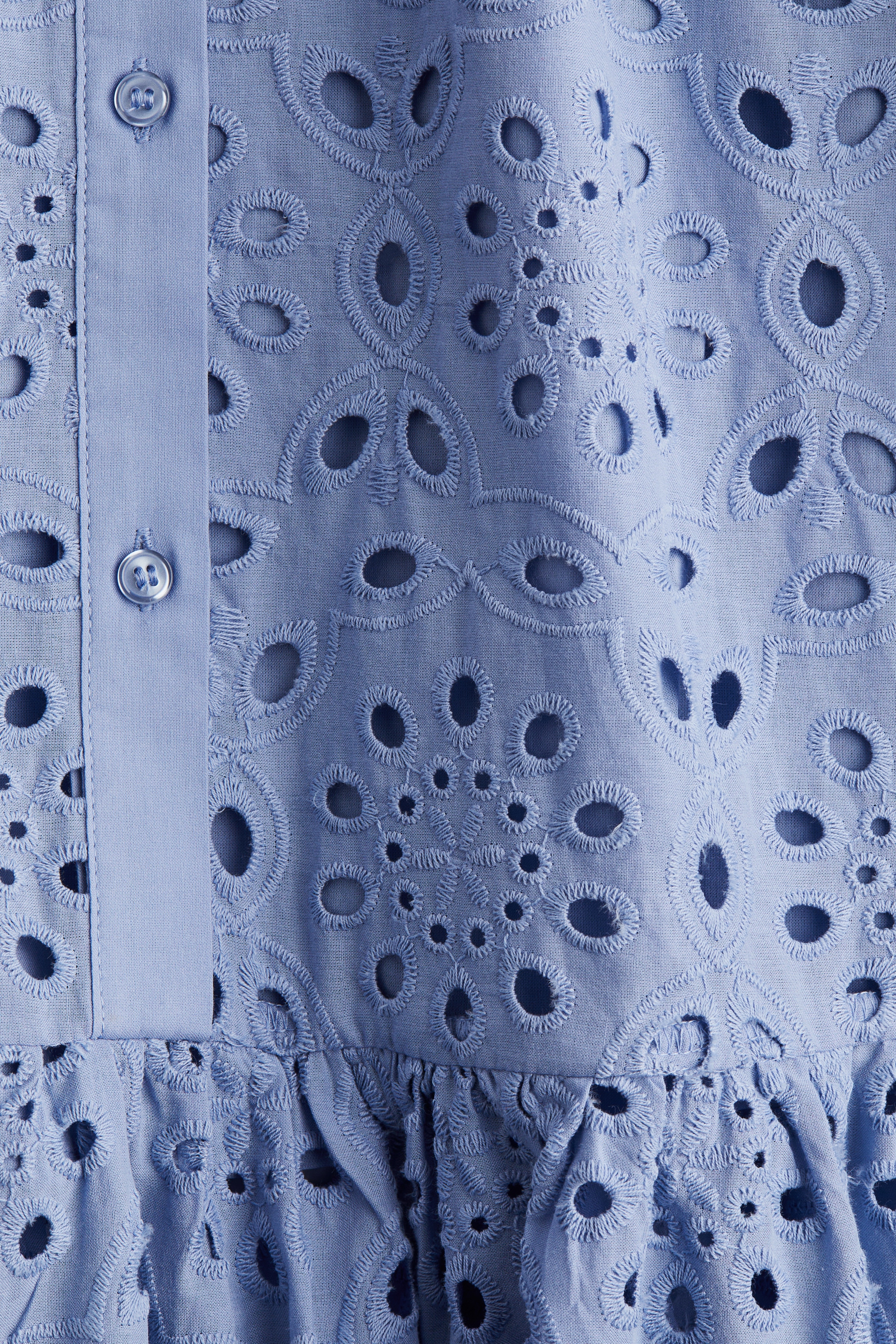 Women's Light blue Eyelet Embroidery Dress