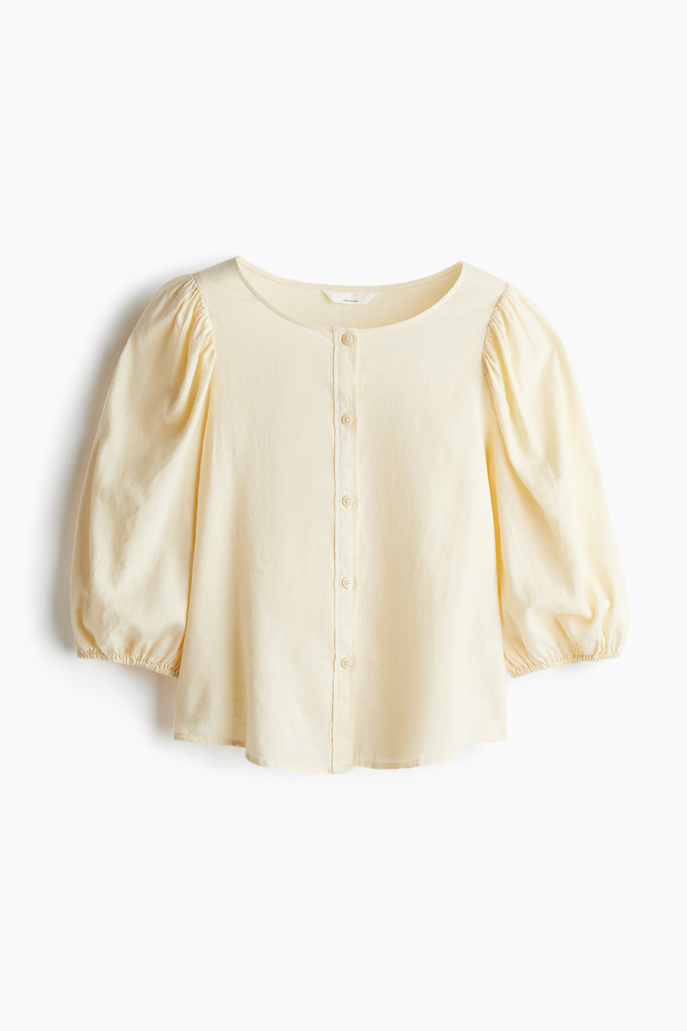 Bluza od mešavine lana - Bledožuta