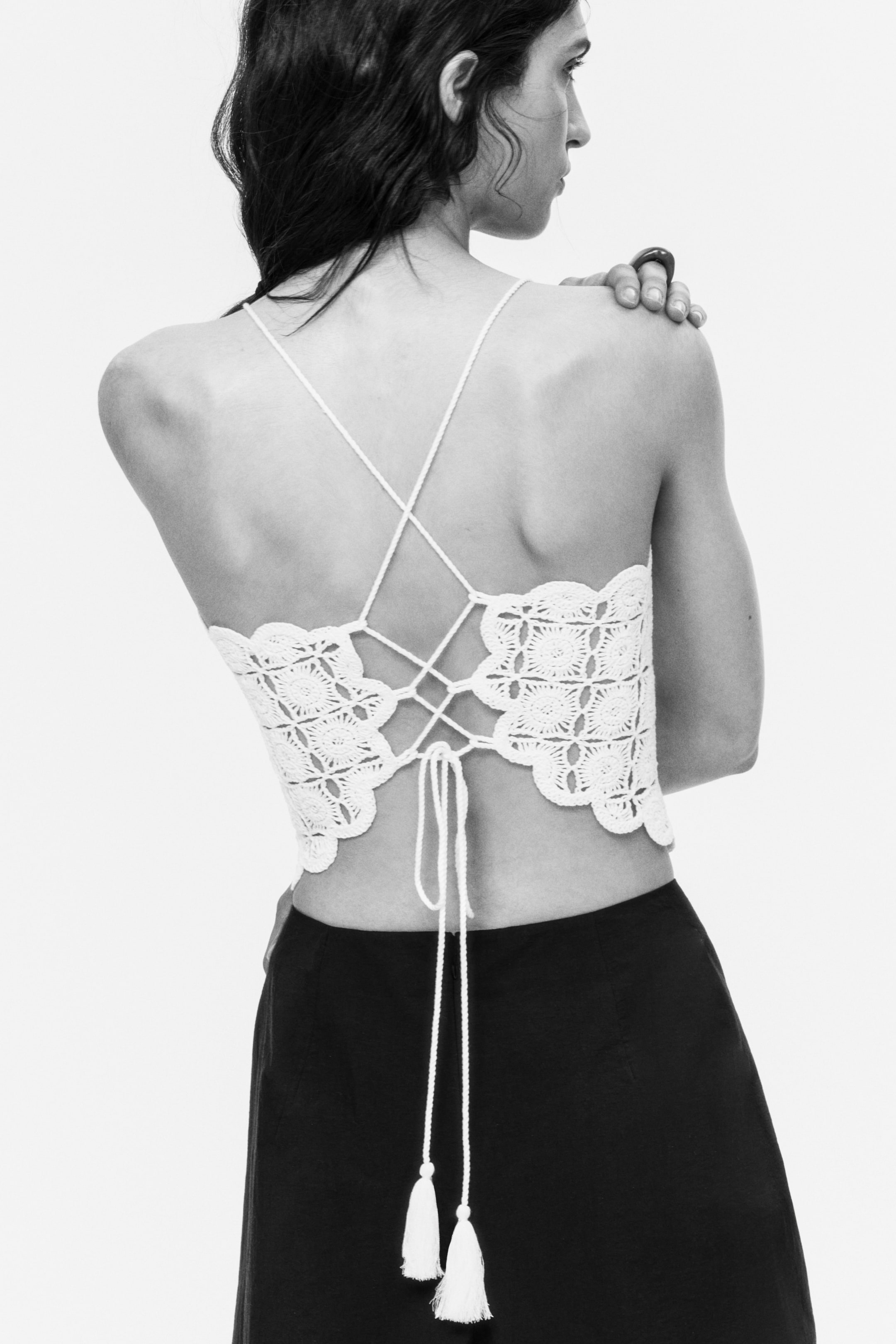 Crochet-Look Sleeveless Top