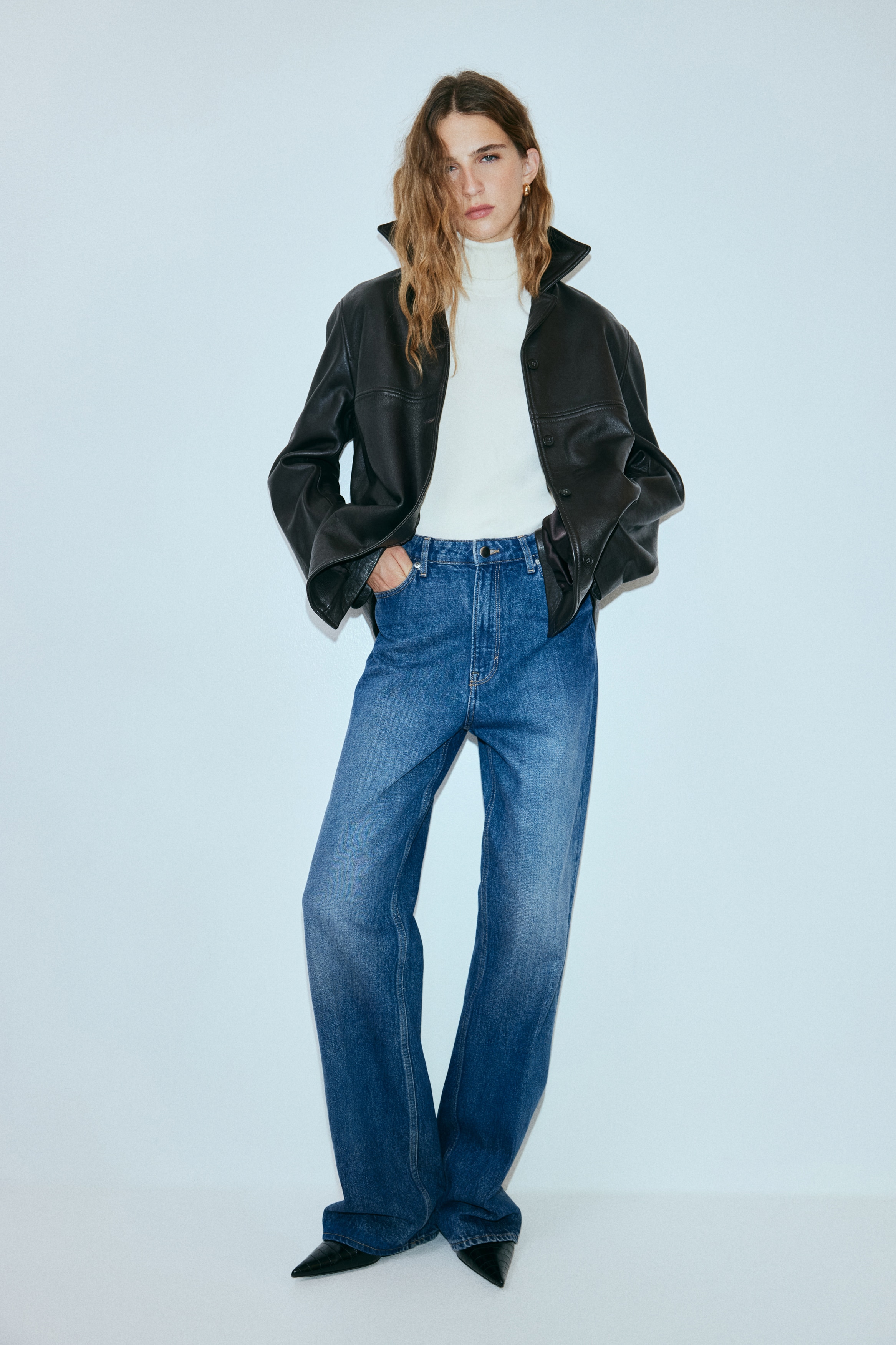 レザージャケット - ダークブラウン - レディース | H&M JP