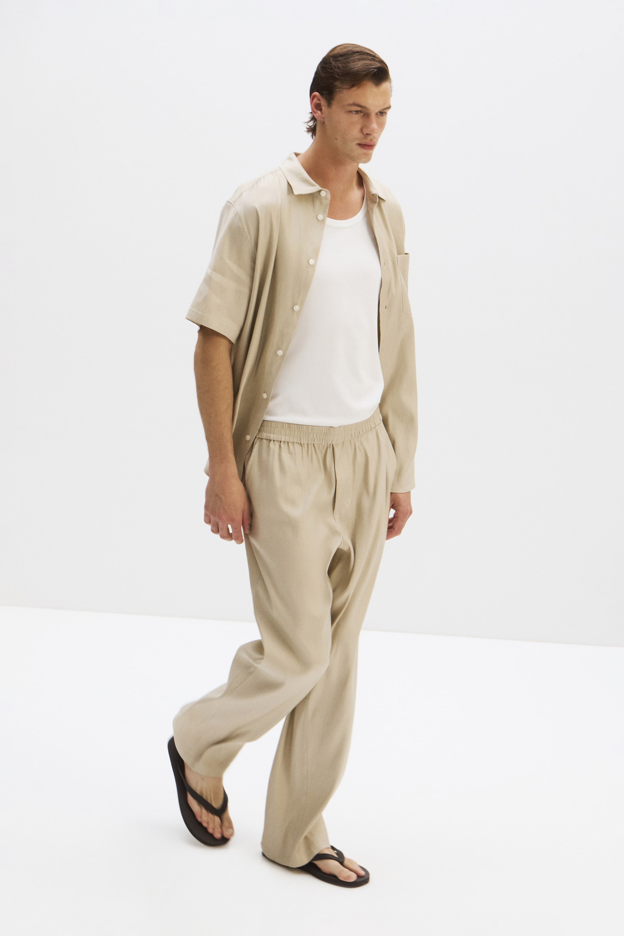 Easy-Care Regular-Fit Linen-Blend Shirt