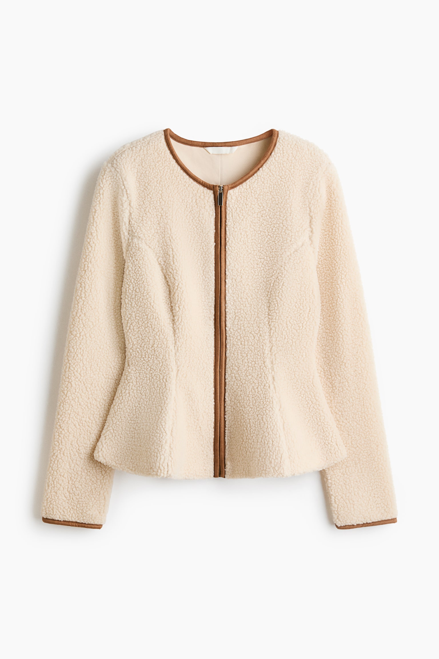 Teddy peplum jacket - Light beige
