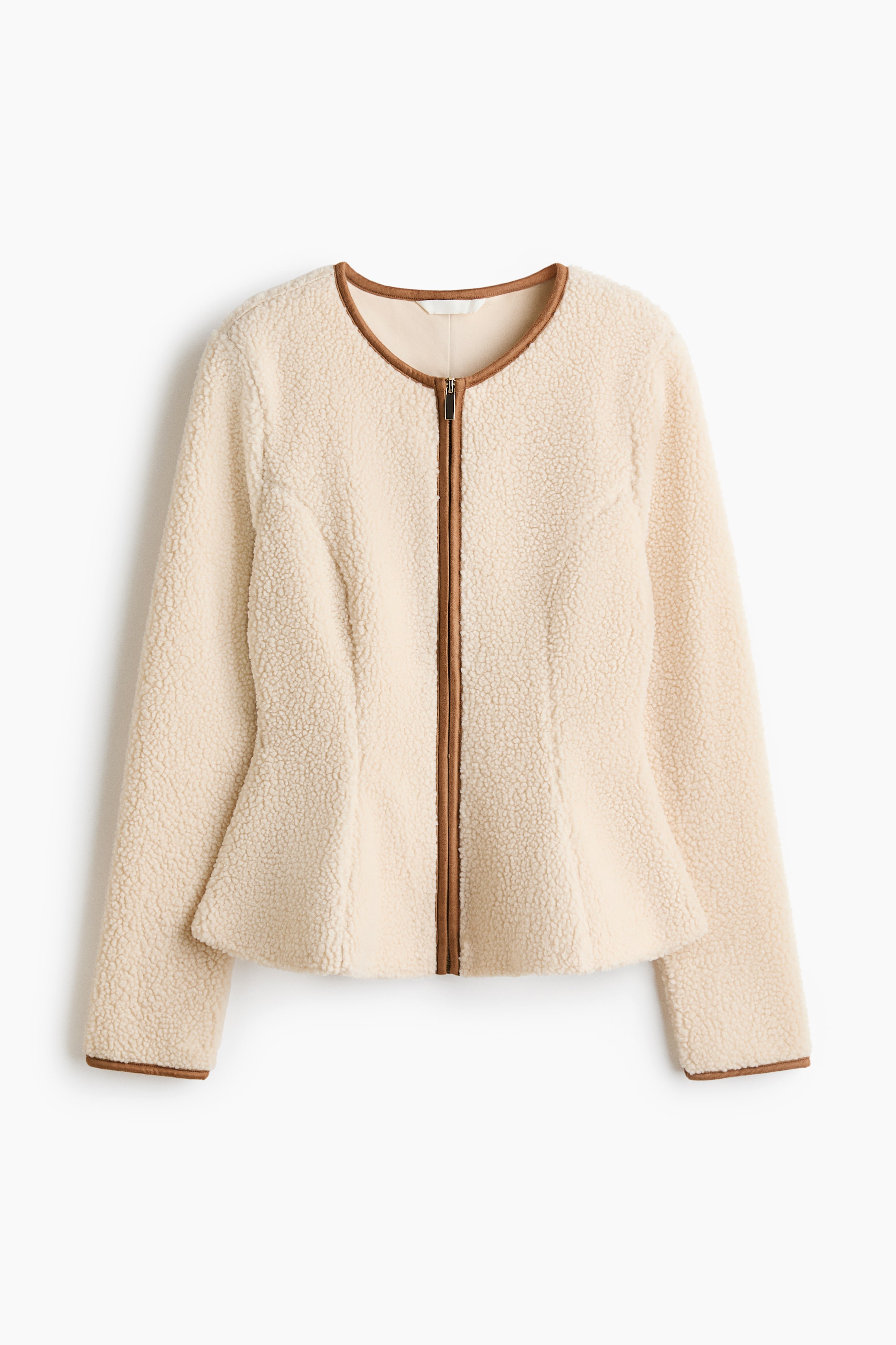 View larger image: Teddy peplum jacket - Light beige - Ladies | H&M 1