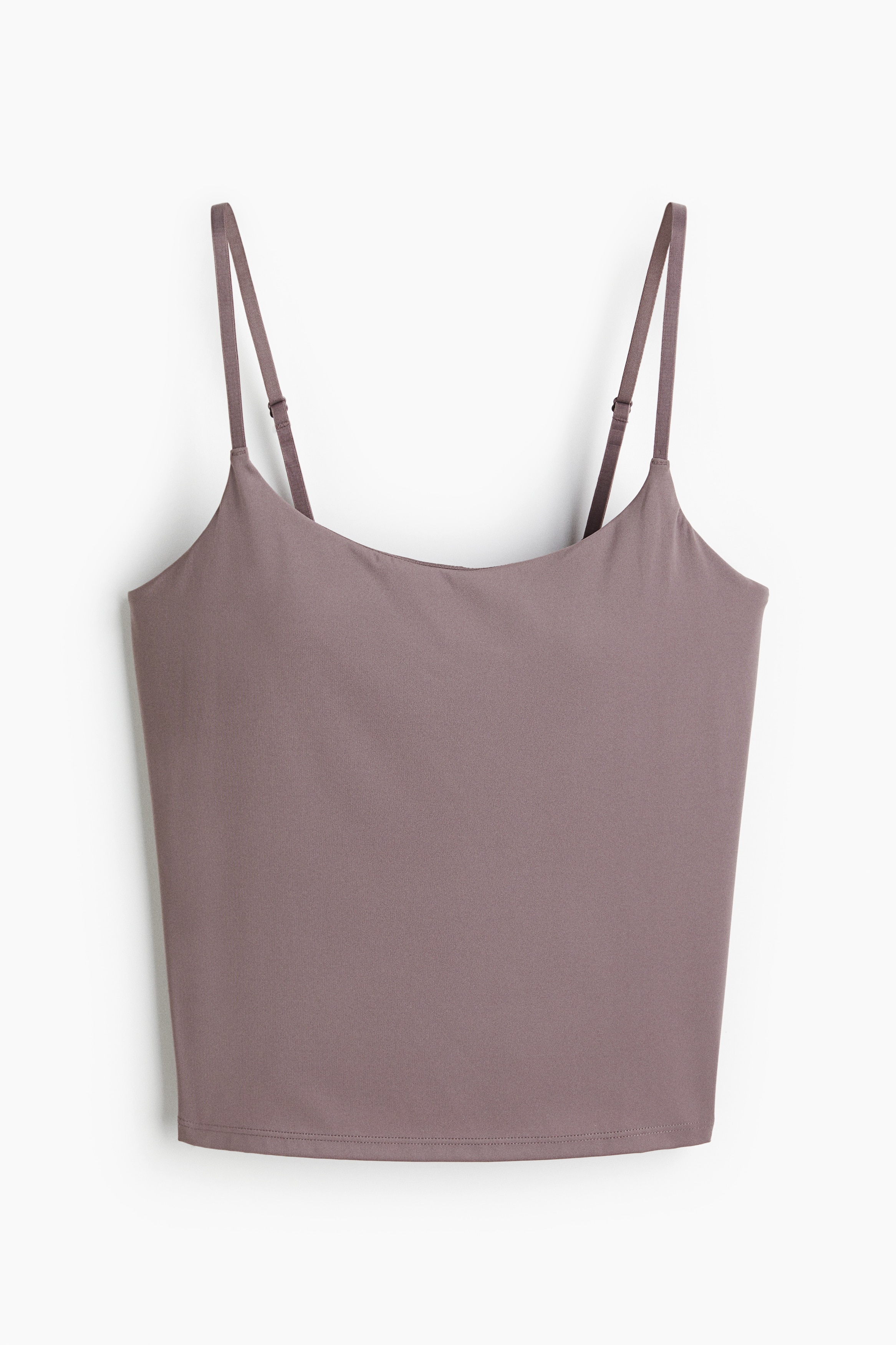 Top in microfibra con coppe imbottite - Viola polvere/Nero