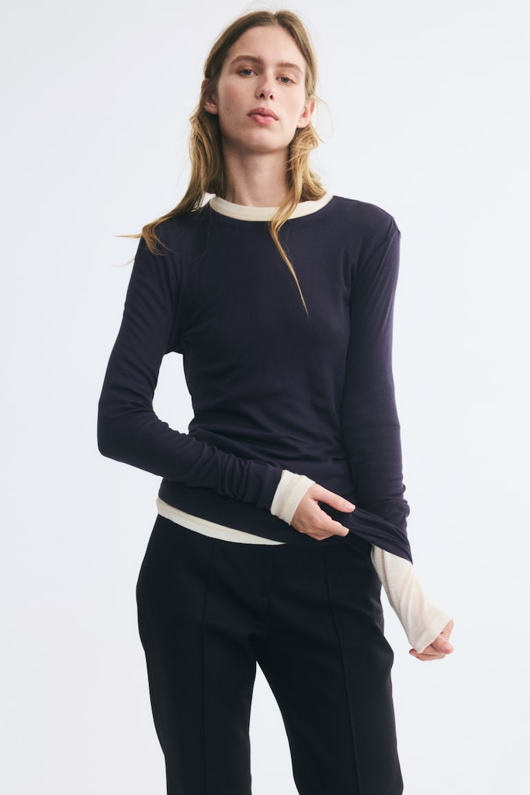 Rebrasta bluza od pima pamuka