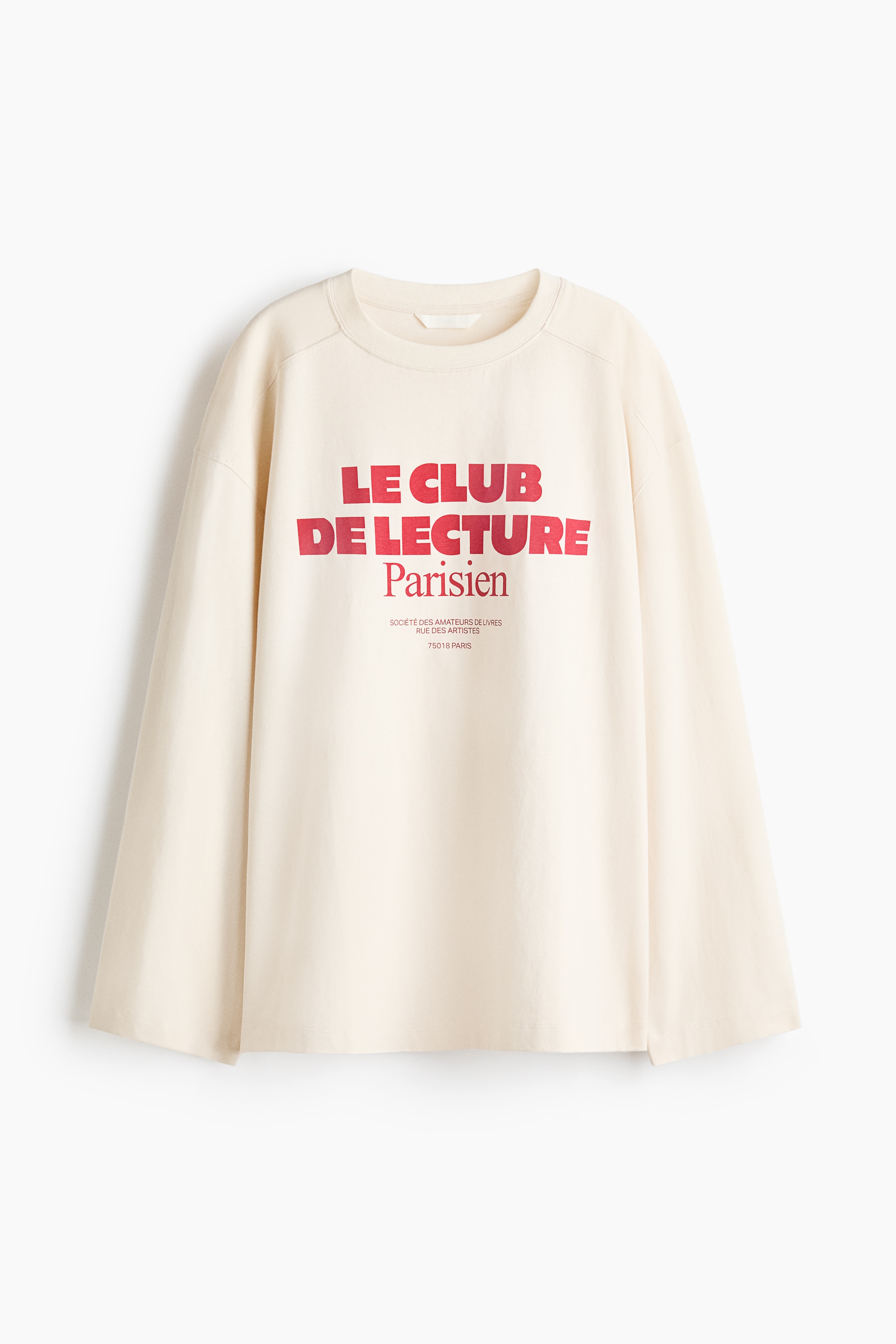 Oversized tricot top - Roomwit/Parisien/Wit/Les nuits/Lichtgrijs gemêleerd/New York