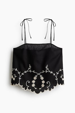 Broderad topp i linmix